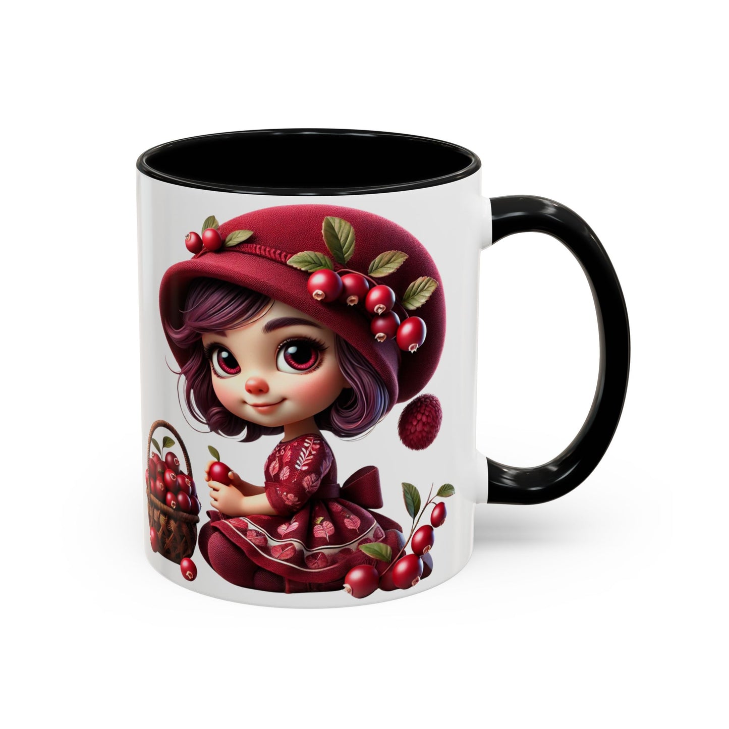Charming Cherry Blossom Accent Coffee Mug | Cute Character Design | Perfect Gift for Tea Lovers & Special Occasions