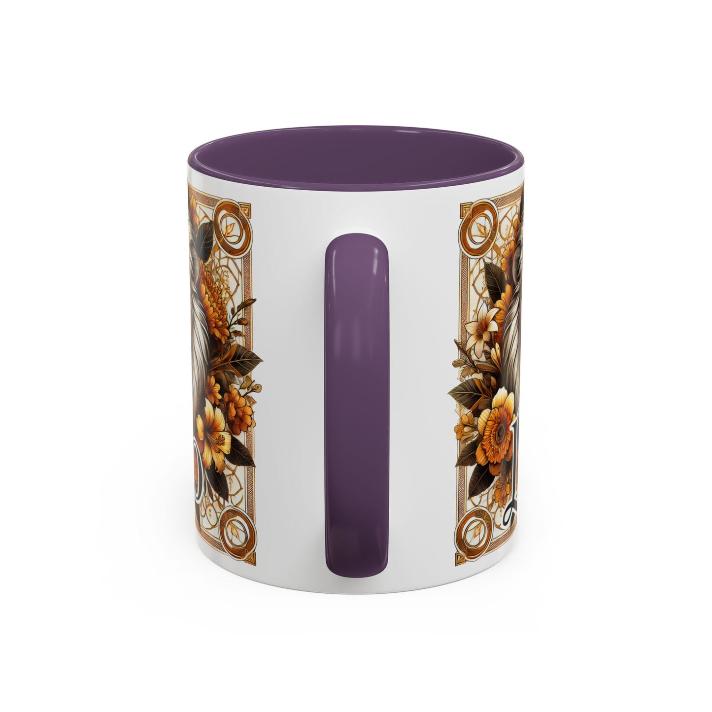Leo Zodiac Accent Coffee Mug – Bold Floral Design for Astrology Lovers