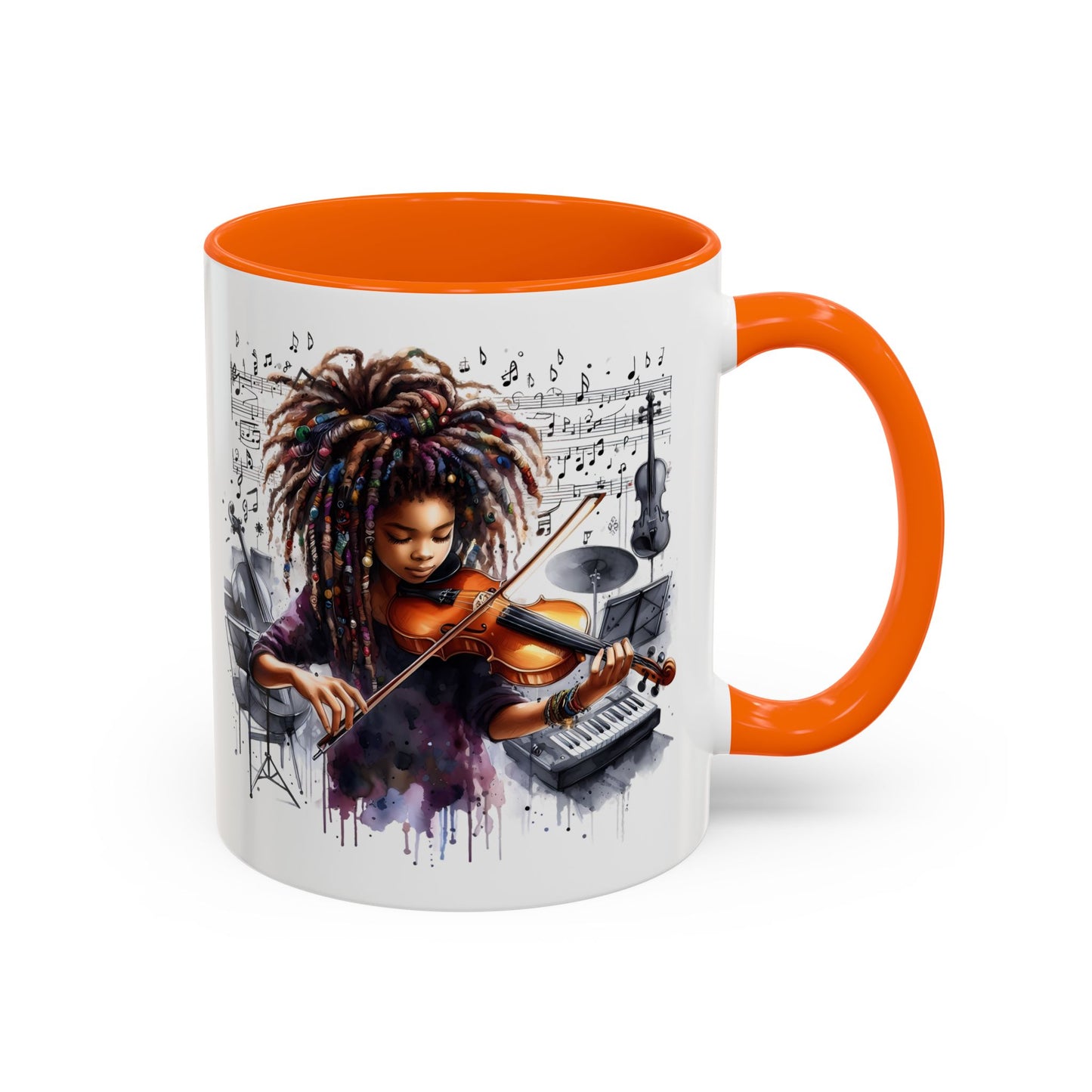 Musical Accent Coffee Mug, Music Lover Gift, Black and White Mug, Jazz Theme Mug, Artist Appreciation