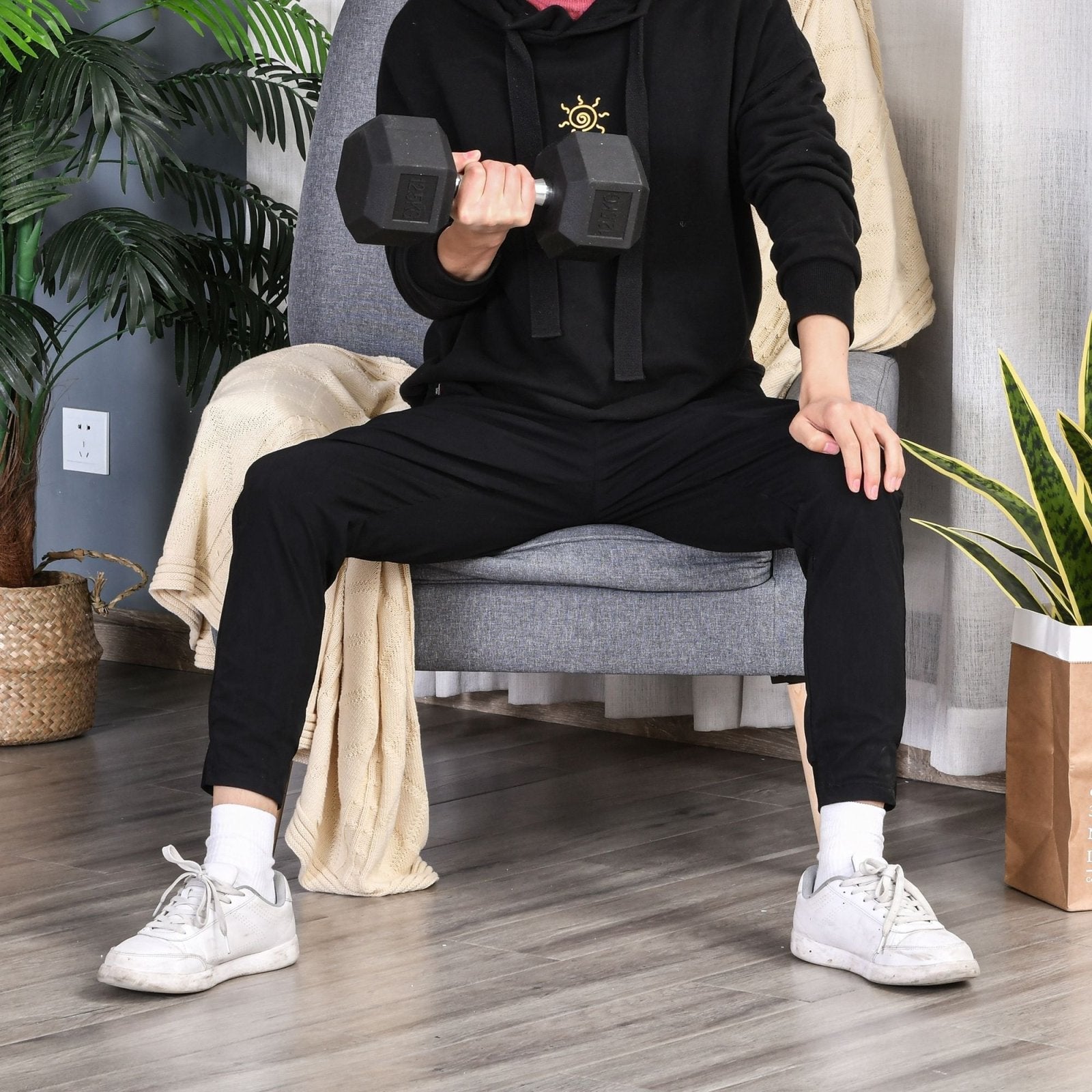 12.5KG Single Rubber Hex Dumbbell - Portable Home Gym Weight-1