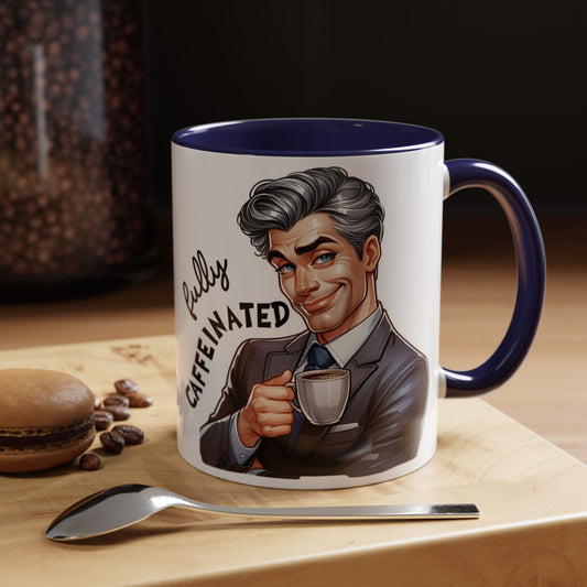 Caffeinated Accent Coffee Mug, Fun Gift for Coffee Lovers, Unique Mug for Home Office, Cool Drinkware for All Occasions!
