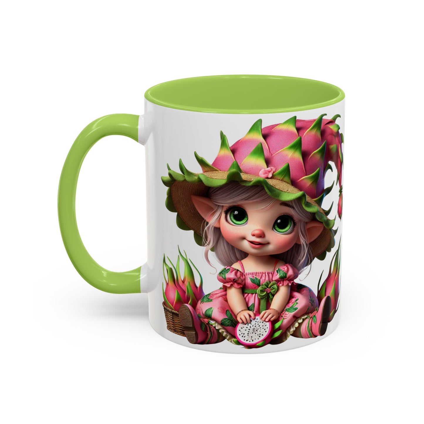 Whimsical Dragon Fruit Character Coffee Mug - Perfect for Plant Lovers & Fantasy Fans
