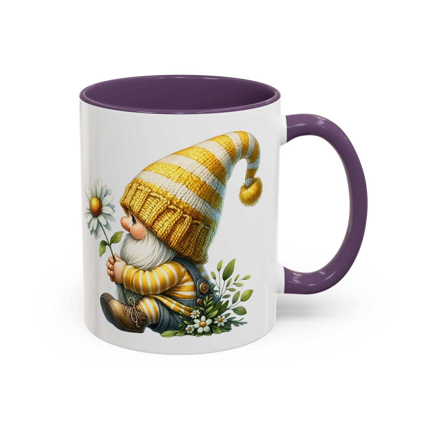 Whimsical Gnome Coffee Mug, Cute Gnome Cup for Garden Lovers, Spring Decor, Gift for Her, Coffee Lover's Mug, Unique Flower Mug