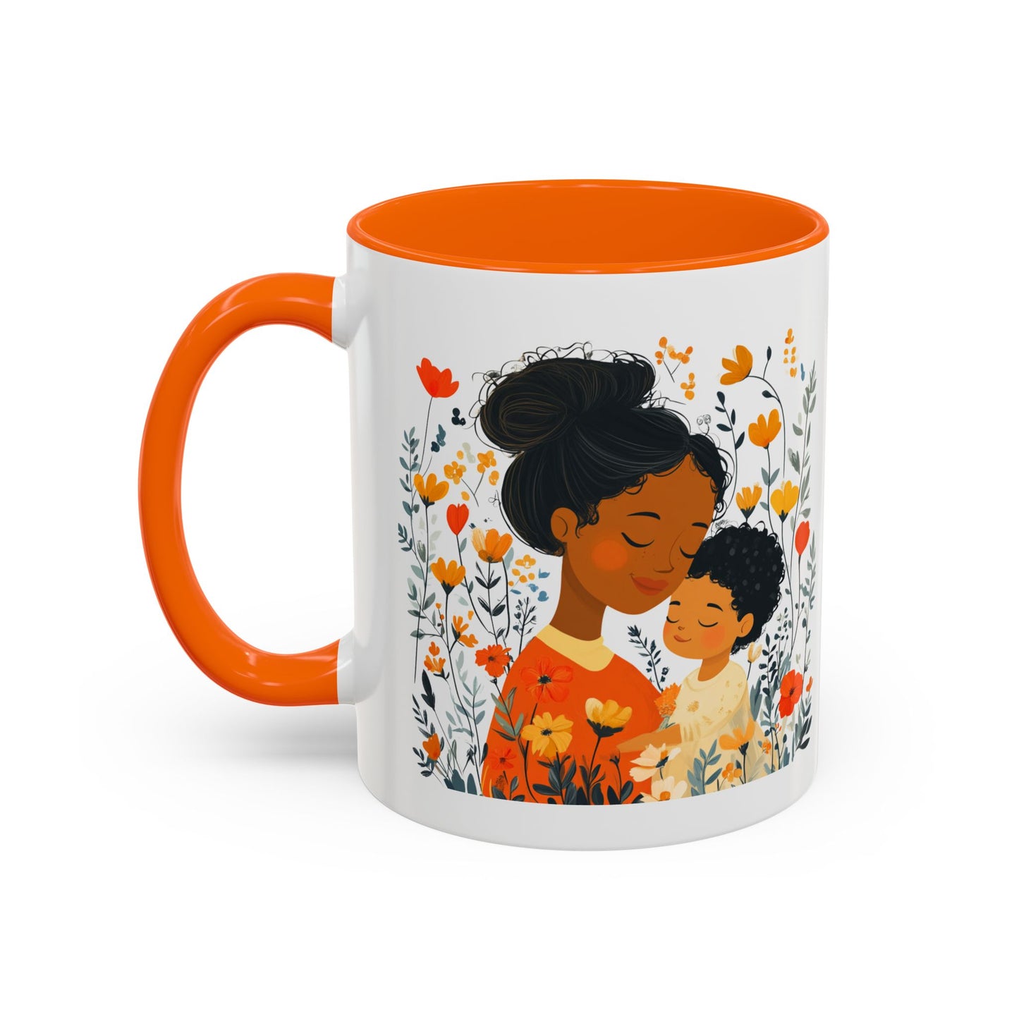 Floral Mama & Child Coffee Mug - Perfect for Mother's Day, Gift for Mom, Family Time, Cute Drinkware, Wellness, Friendship