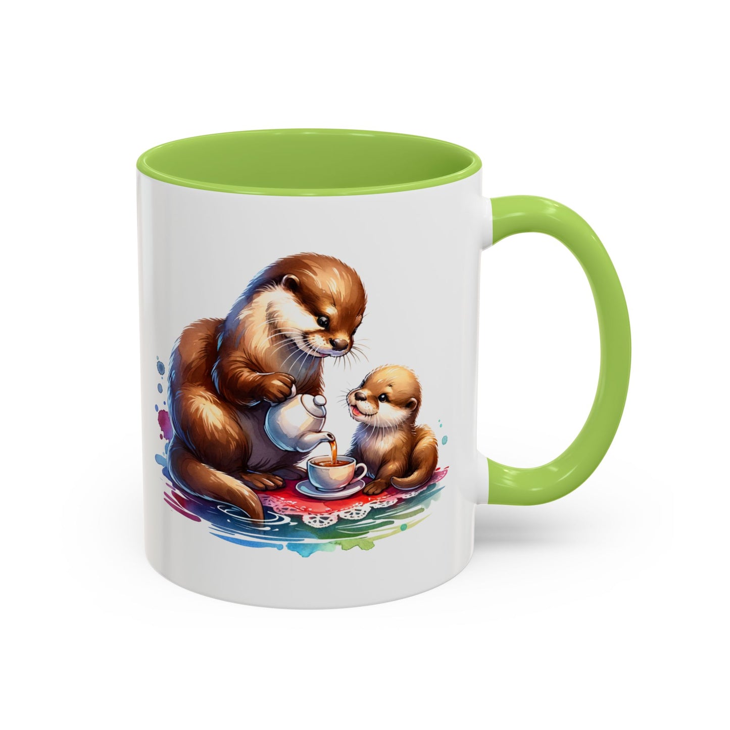 Cute Otter Family Coffee Mug | Animal Lover Gift, Holiday Mug, Tea Cup, Kid's Birthday, Home Decor