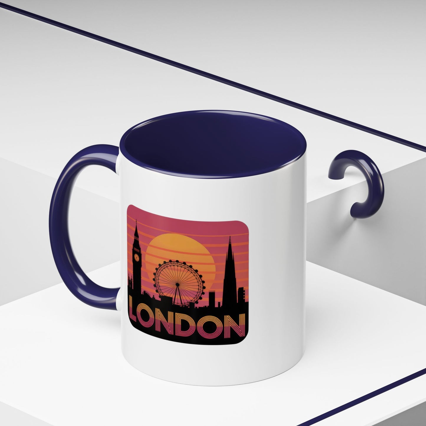 London Skyline Accent Coffee Mug - Perfect Gift for Travelers, London Lovers, Home Decor, Office Use, Road Trip Memories