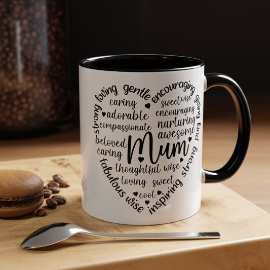 Inspirational Mum Coffee Mug - Perfect Gift for Mother’s Day, Birthdays, or Just Because, Unique Black Accent Mug