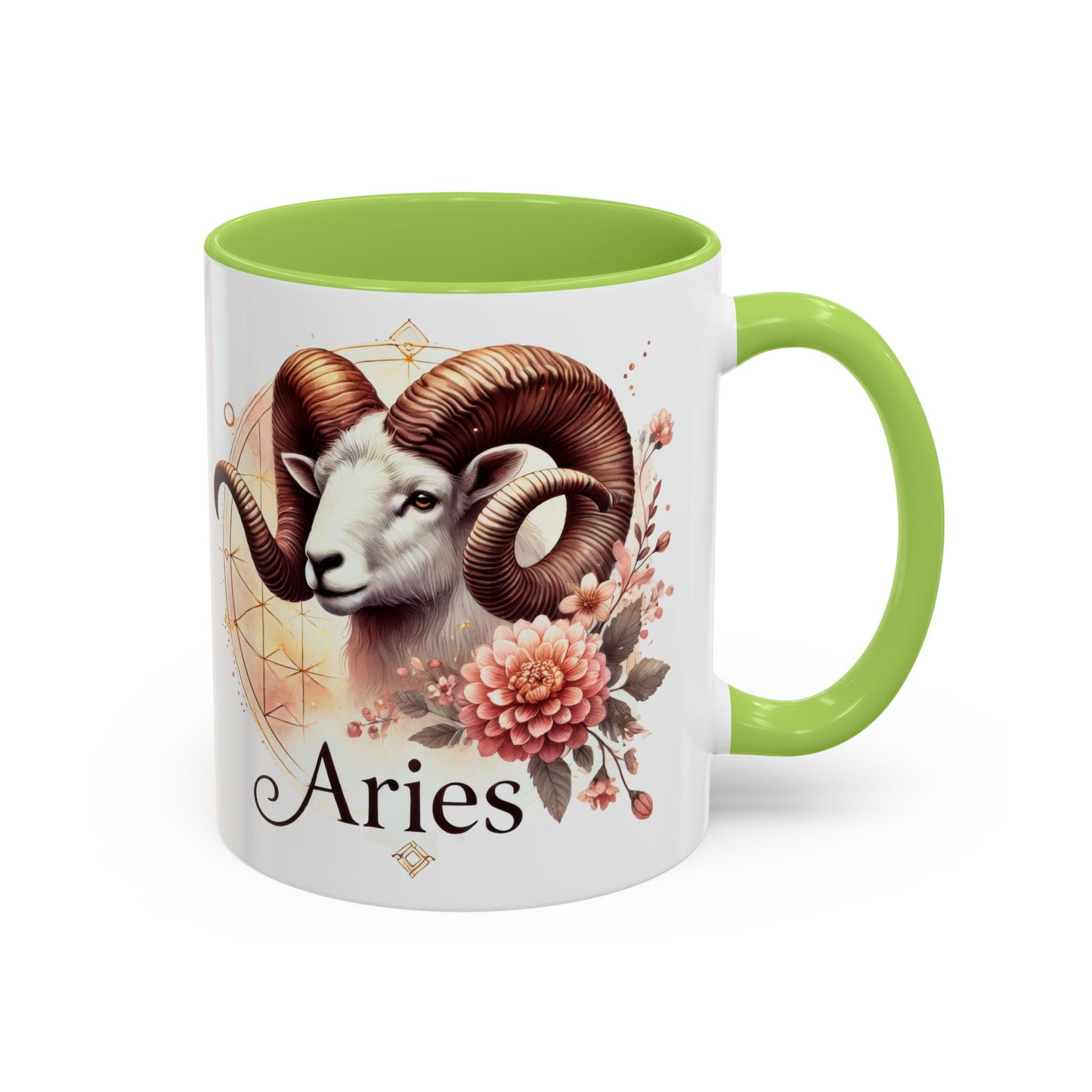 Aries Zodiac Coffee Mug - Astrological Floral Design - Perfect Gift for Astrology Lovers