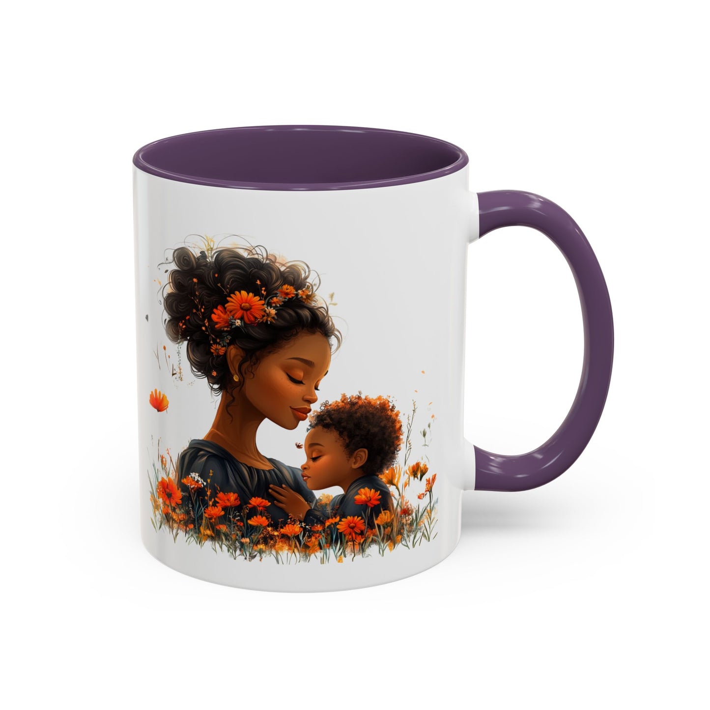 Floral Mom and Child Coffee Mug - Perfect Gift for Mother's Day, Family Moments, Tea Lover, Floral Decor, Kitchenware