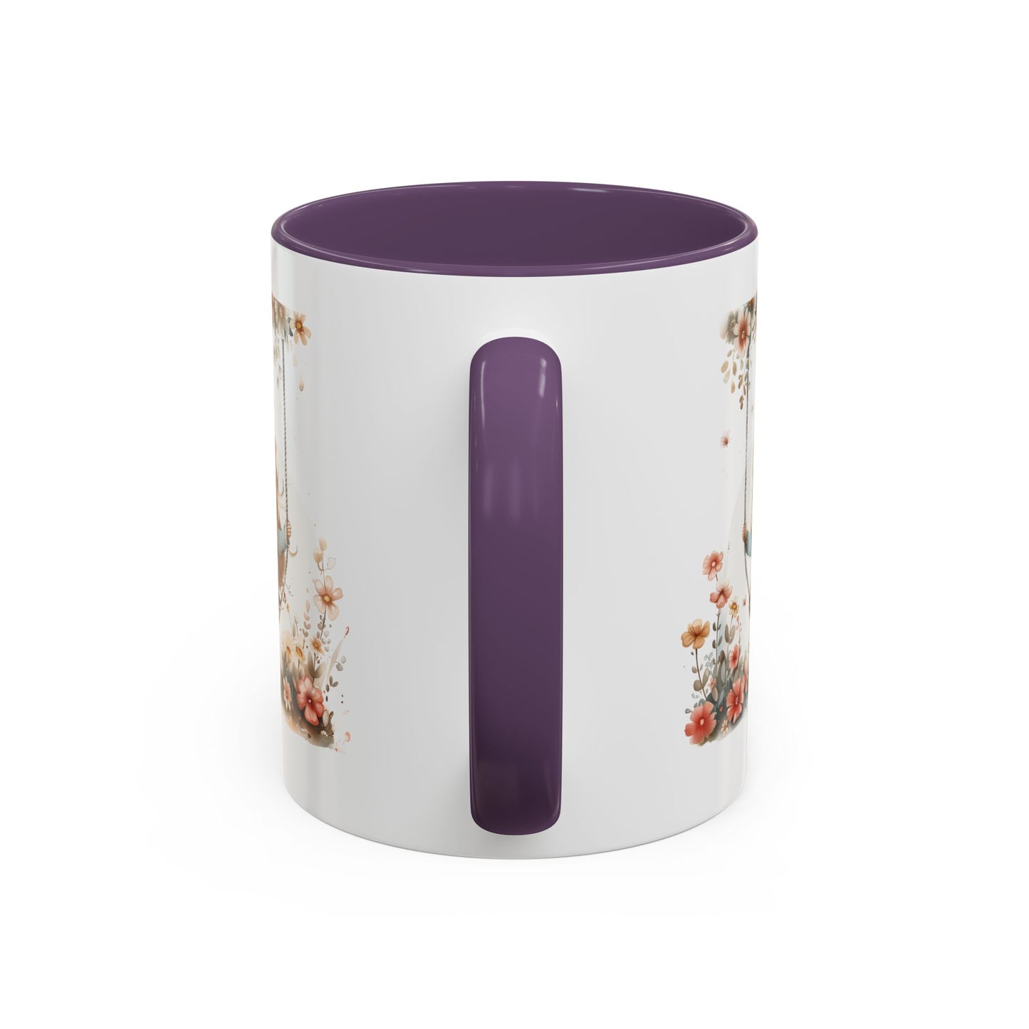 Cute Floral Swing Coffee Mug, Adorable Gift for Her, Tea Lover Mug, Cozy Home Decor, Birthday Gift, Floral Art Drinkware