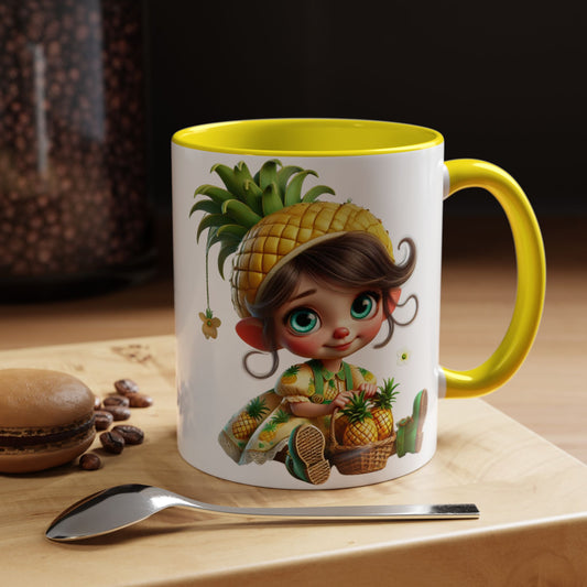 Pineapple-themed Accent Coffee Mug - Tropical Fun for Every Sip