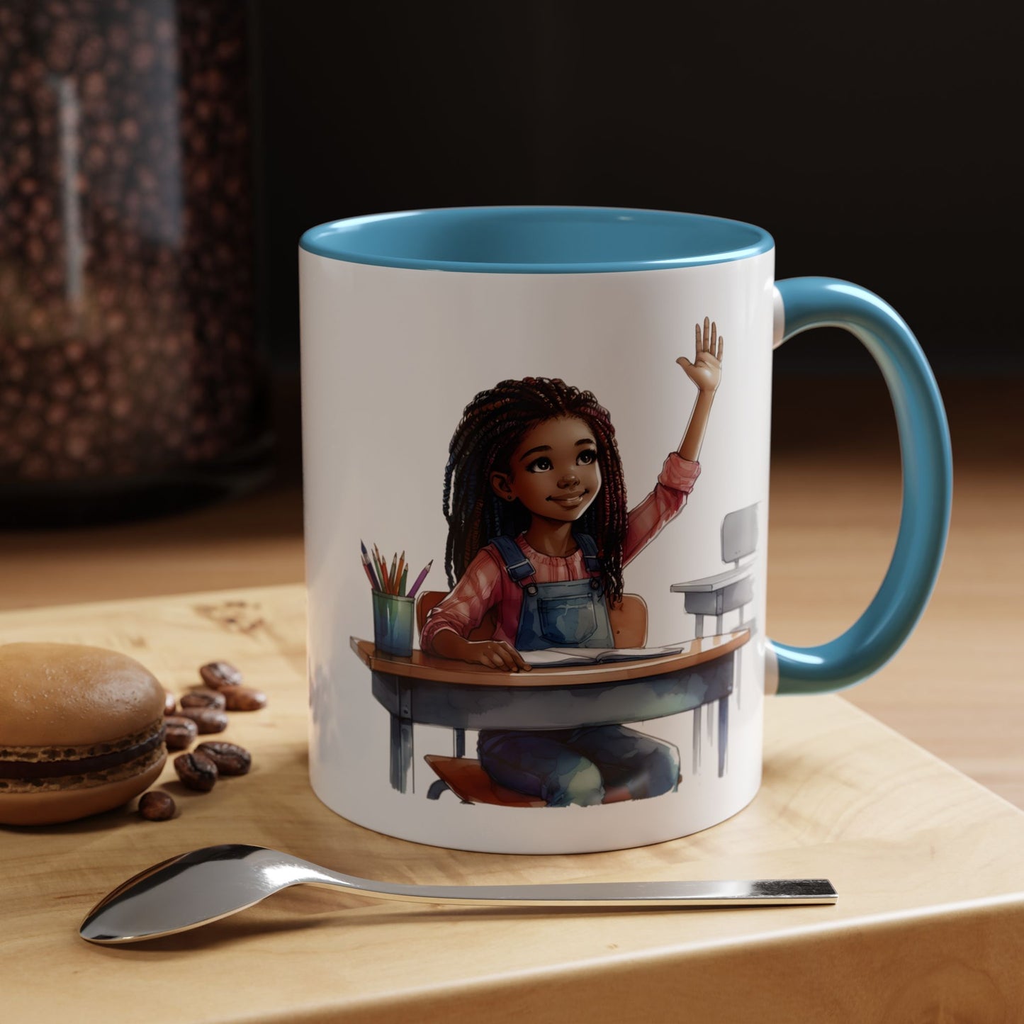 Cheerful Kids' Coffee Mug, Classroom Theme, Back to School Gift, Teacher Appreciation, Personalized Drinkware, Cute Art for Kids