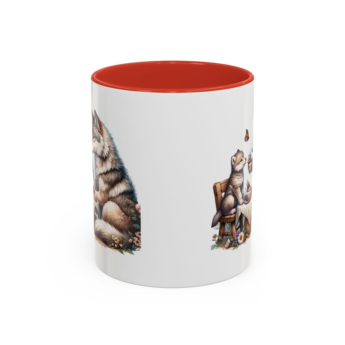 Whimsical Wolf Tea Time Mug | Cute Animal Coffee Cup, Gifts for Animal Lovers, Home Decor, Cozy Kitchen, Unique Gift Idea