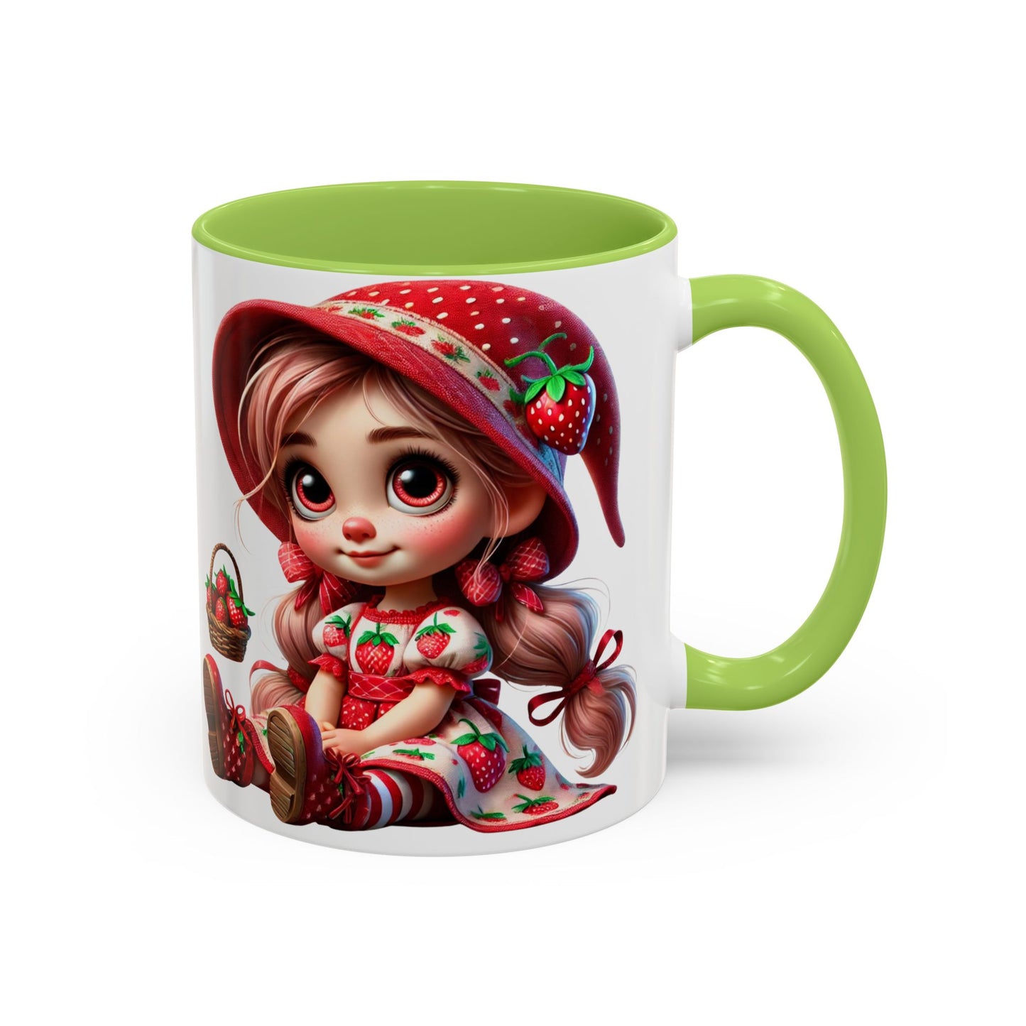 Cute Strawberry Girl Coffee Mug - 11 & 15 oz Accent Mugs for Tea Lovers