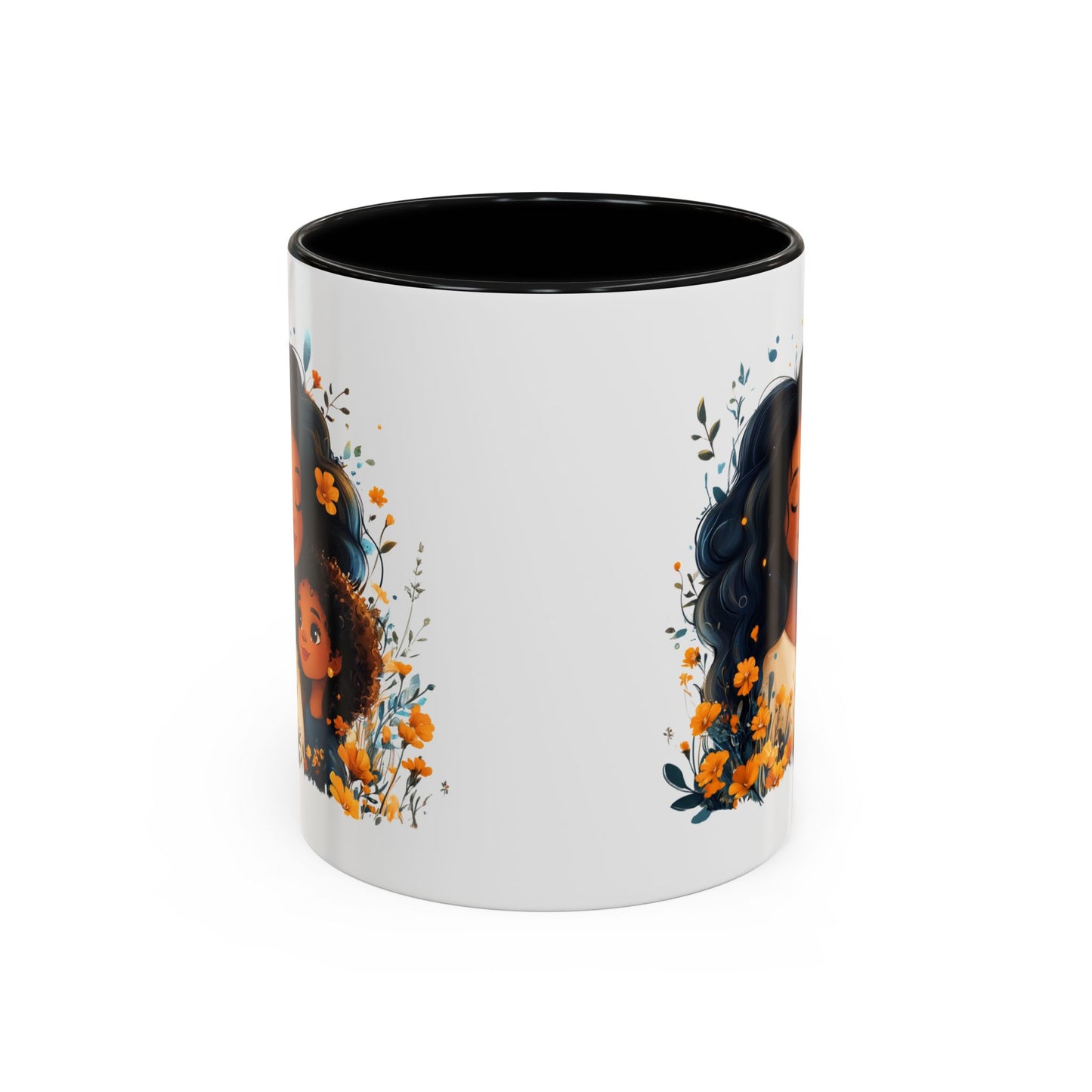 Floral Mom and Daughter Coffee Mug, Mother's Day Gift, Family Bonding, Tea Cup, Inspirational Mug, Cozy Drinkware