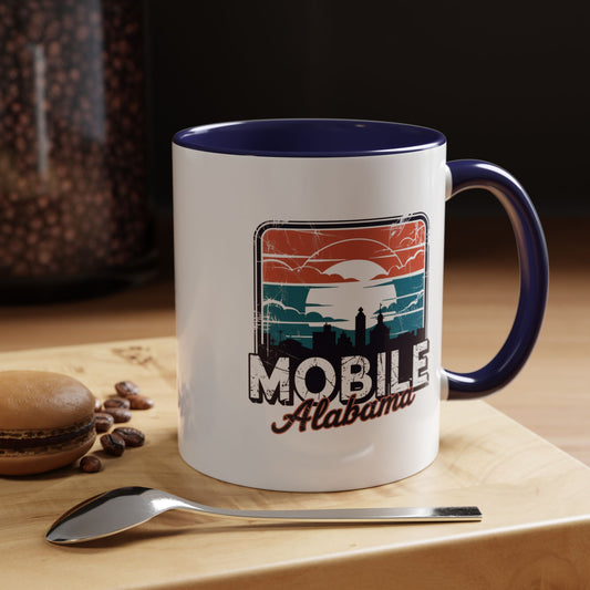 Mobile Alabama Sunset Accent Coffee Mug – Perfect Gift for Travelers, Coffee Lovers, Souvenir, Home Decor, Unique Mug