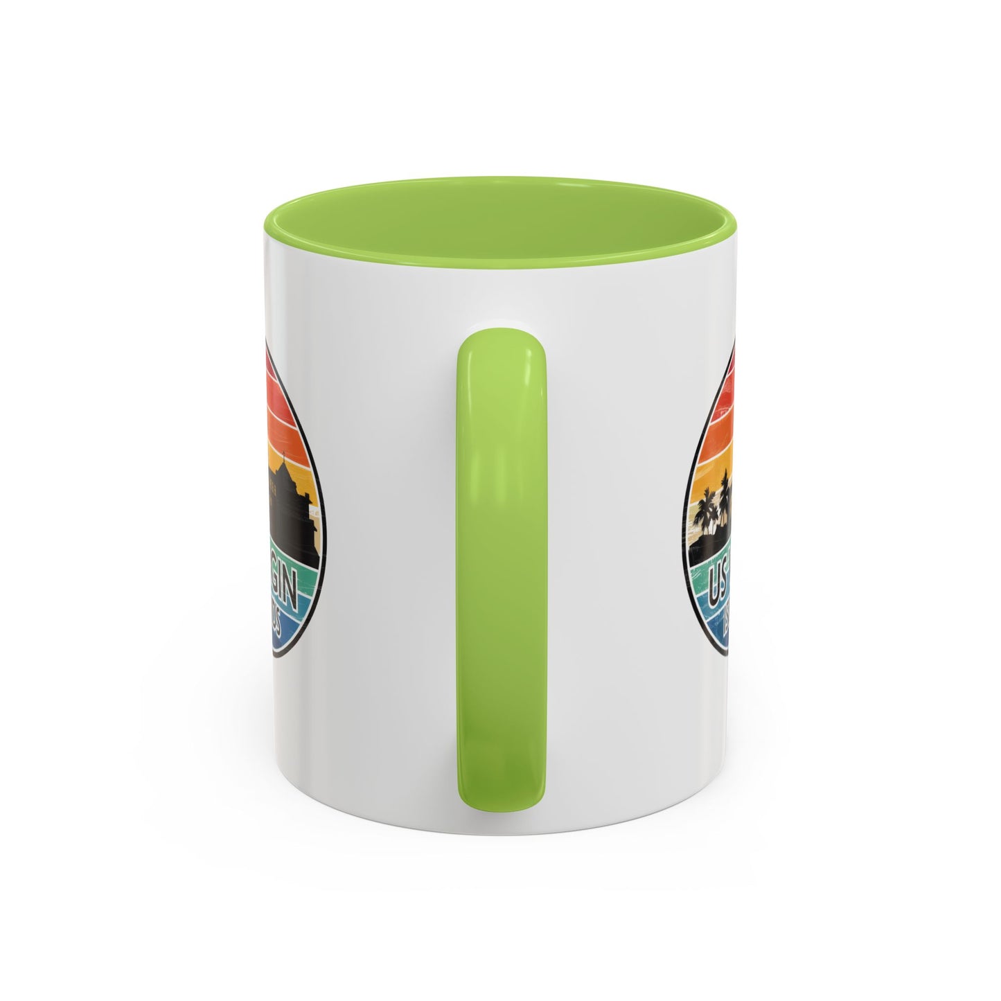 Tropical Landscape Coffee Mug, US Virgin Islands Mug, Travel Souvenir Cup, Beach Lover Gift, Vacation Keepsake, Colorful Accent Mug