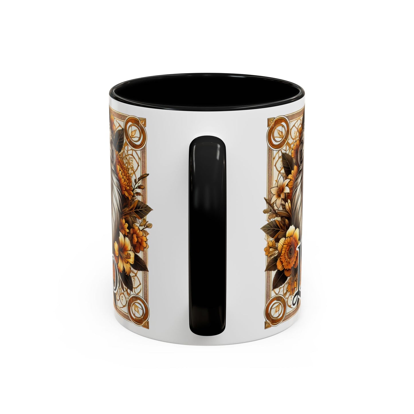 Leo Zodiac Accent Coffee Mug – Bold Floral Design for Astrology Lovers