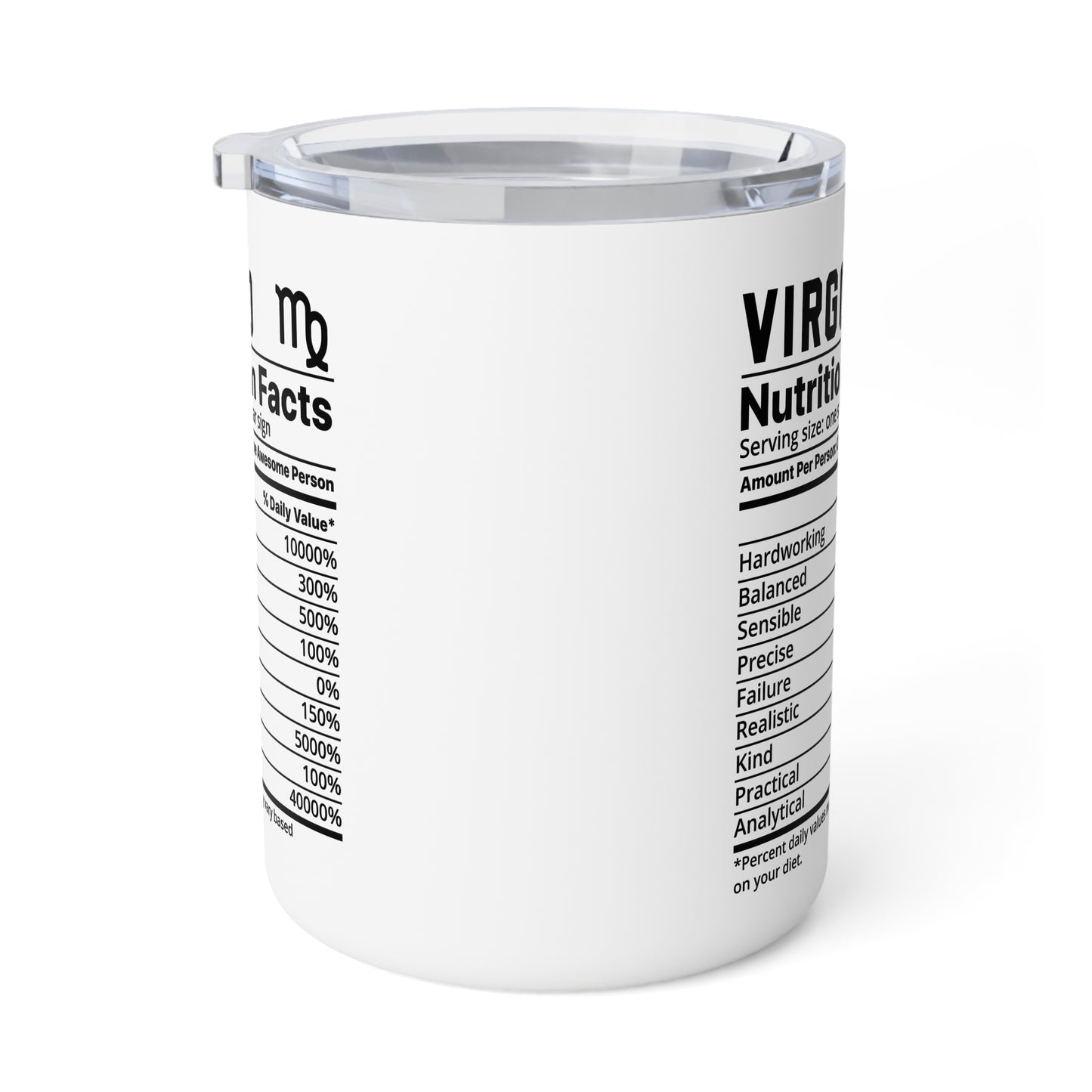 Creative Nutrition Facts Coffee Mug - 10oz Insulated Drinkware, Gift for Foodies, Kitchen Decor, Funny Coffee Mug, Unique Holiday Present