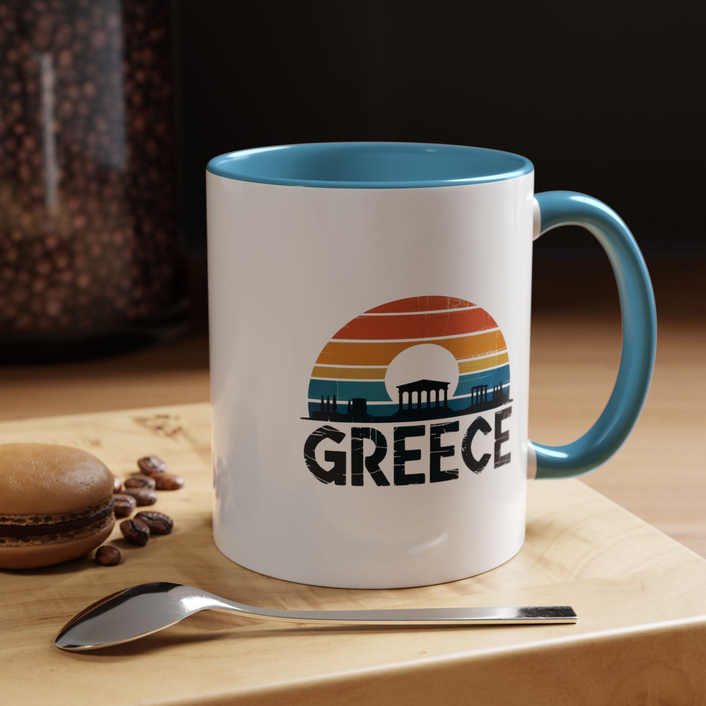 Greece Sunset Accent Coffee Mug - Perfect for Travel Lovers, Gifts for Her, Cozy Mornings, Summer Vibes, Greek Decor