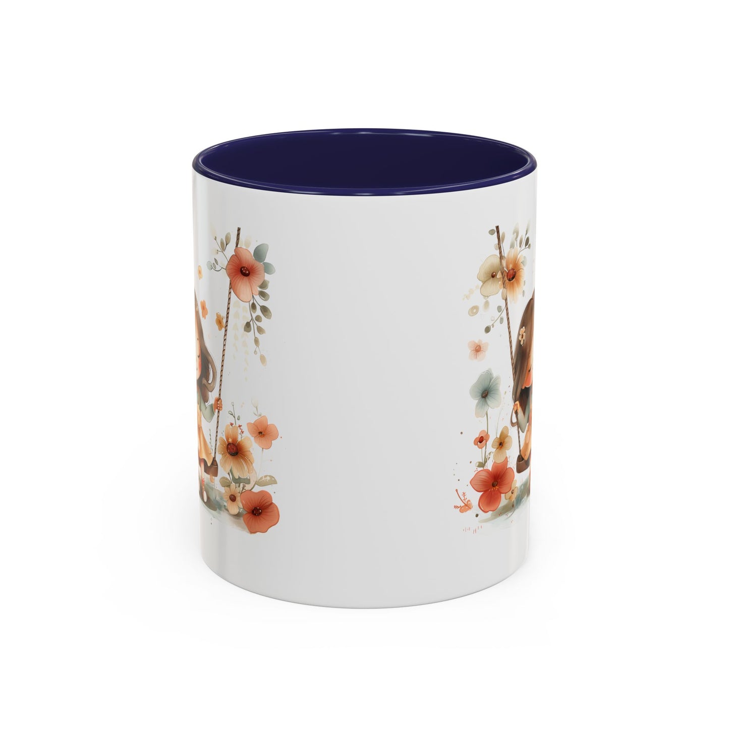 Floral Swing Coffee Mug - Whimsical Flower Design, Cute Gift for Tea Lovers, Boho Kitchen Decor, Birthday, Mother's Day