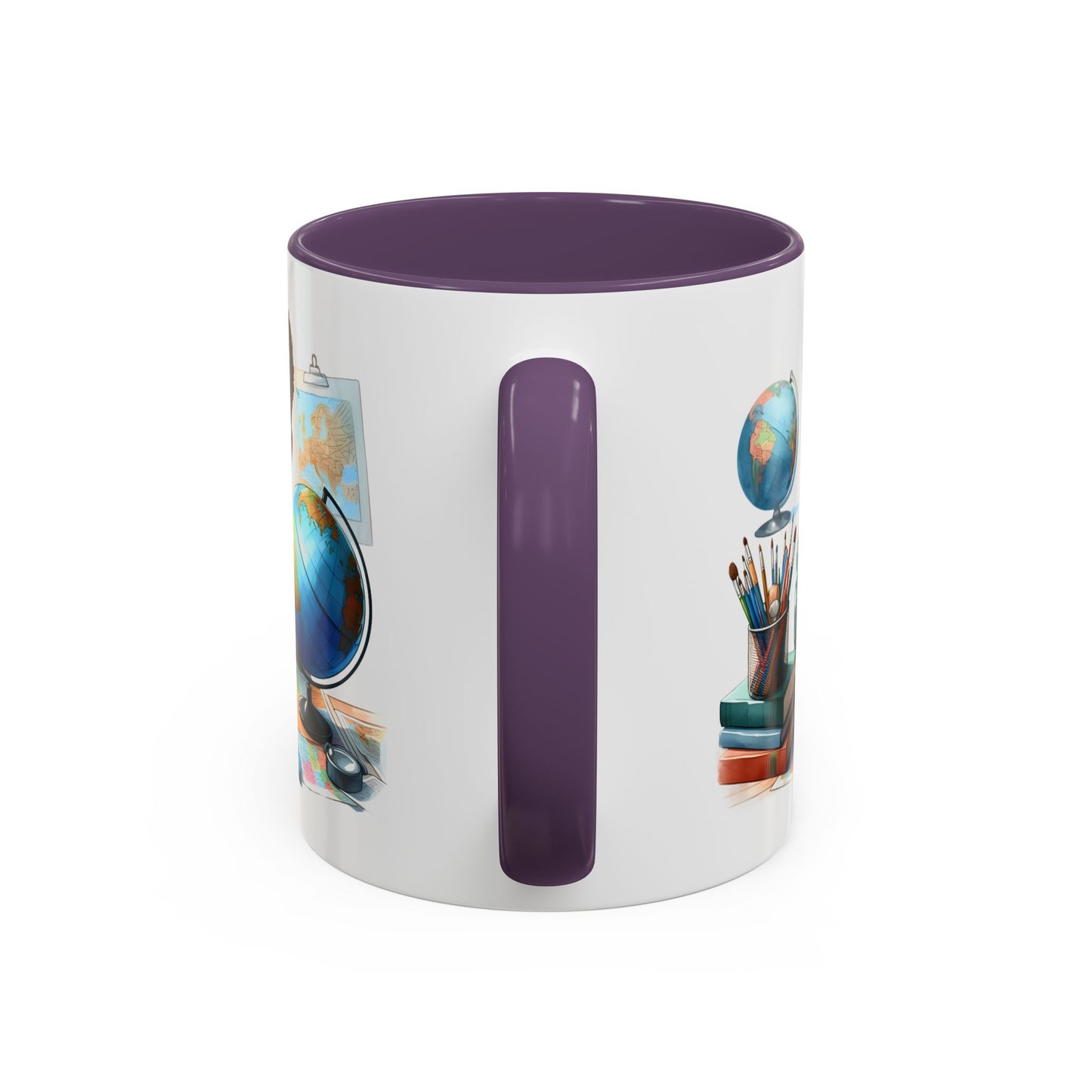 World Explorer Accent Coffee Mug - Perfect for Students, Travel Lovers, Teachers, Back to School, Gift for Kids