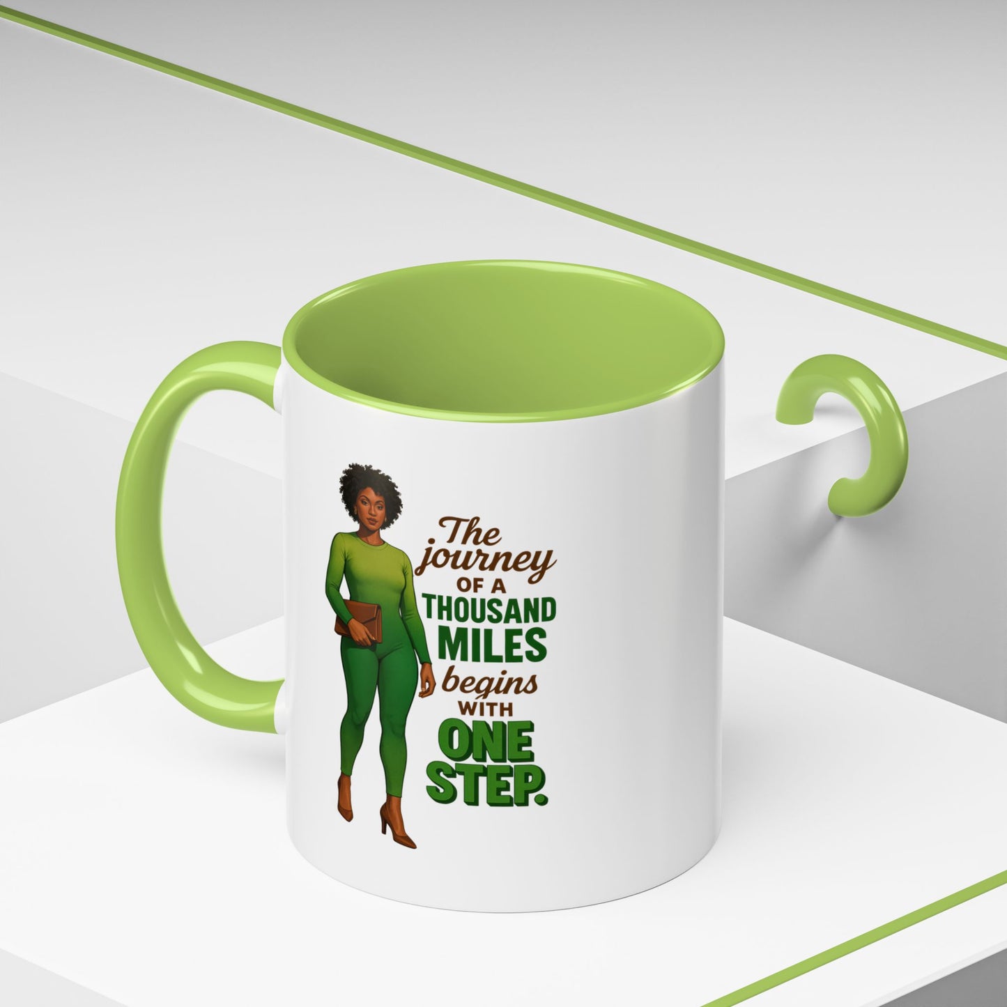 Inspirational Accent Coffee Mug - Motivational Quote Mug, Unique Gift for Her, Empowerment Coffee Cup, Coffee Lover's Gift, Tea Mug