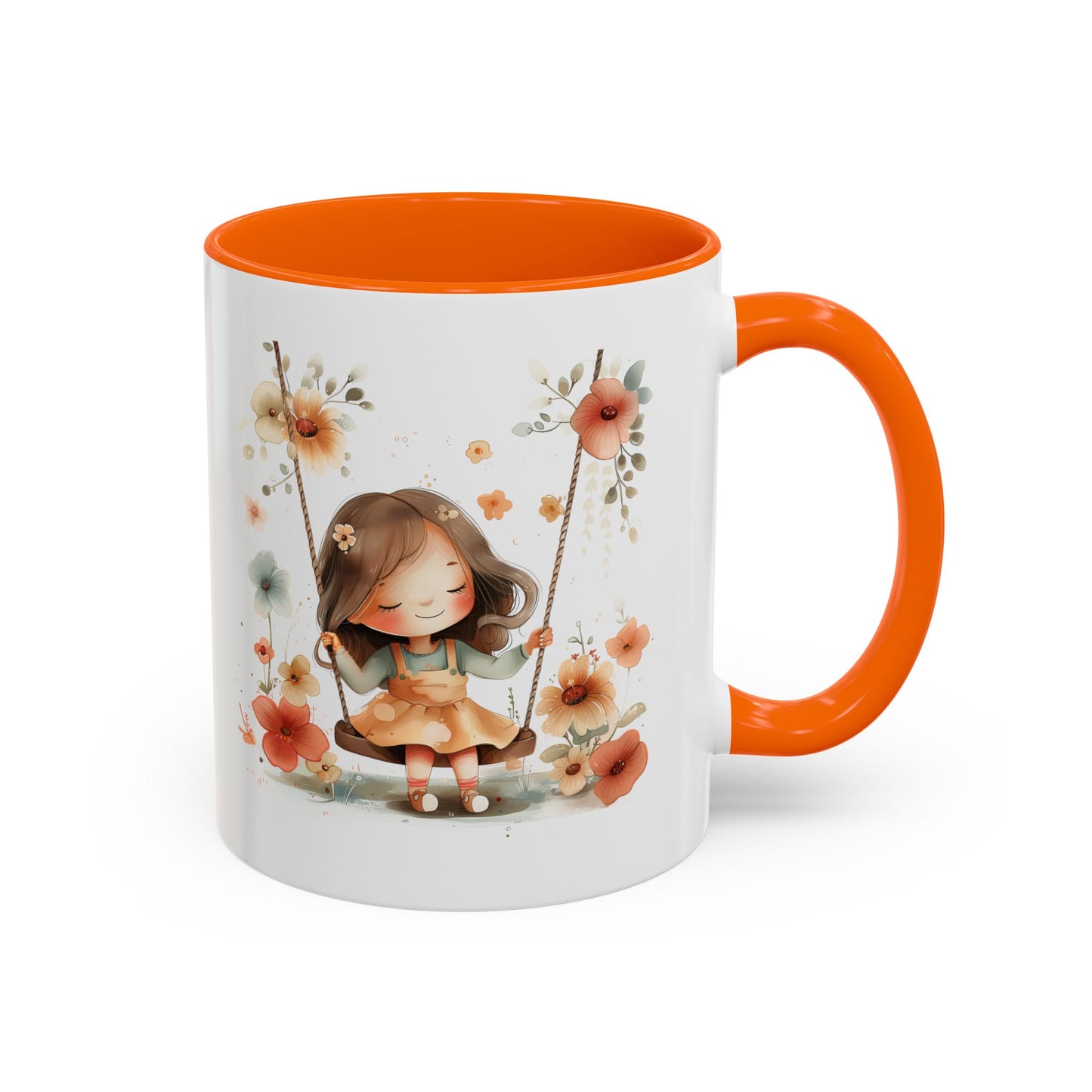 Floral Swing Coffee Mug - Whimsical Flower Design, Cute Gift for Tea Lovers, Boho Kitchen Decor, Birthday, Mother's Day