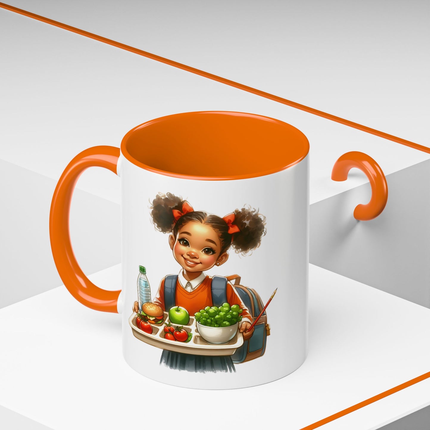 Happy Kids Accent Coffee Mug - Fun Drinkware for Home, School, Nursery, Gifts, Birthday, Holidays, Cute Design