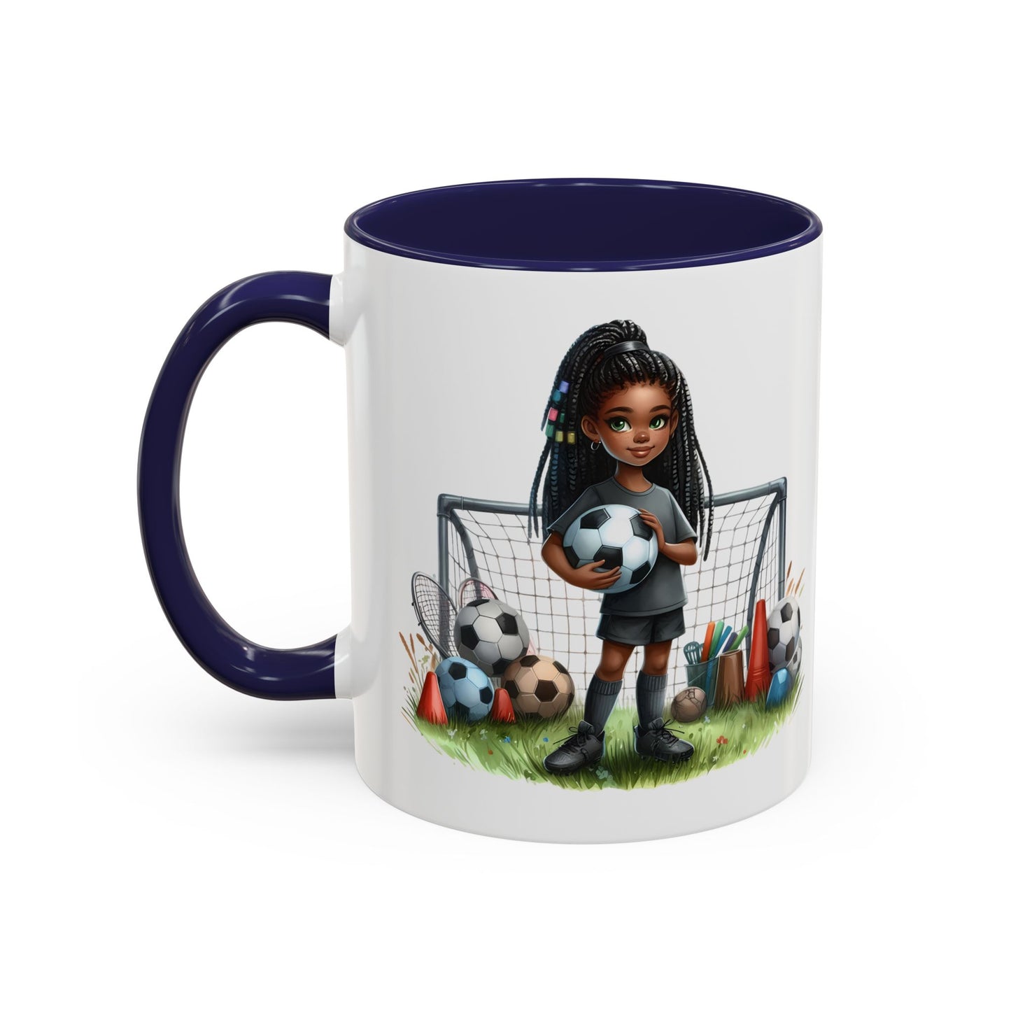 Soccer-Themed Accent Coffee Mug, Personalized Sports Fan Gift, Perfect for Coaches, Players, Kids, and Birthdays
