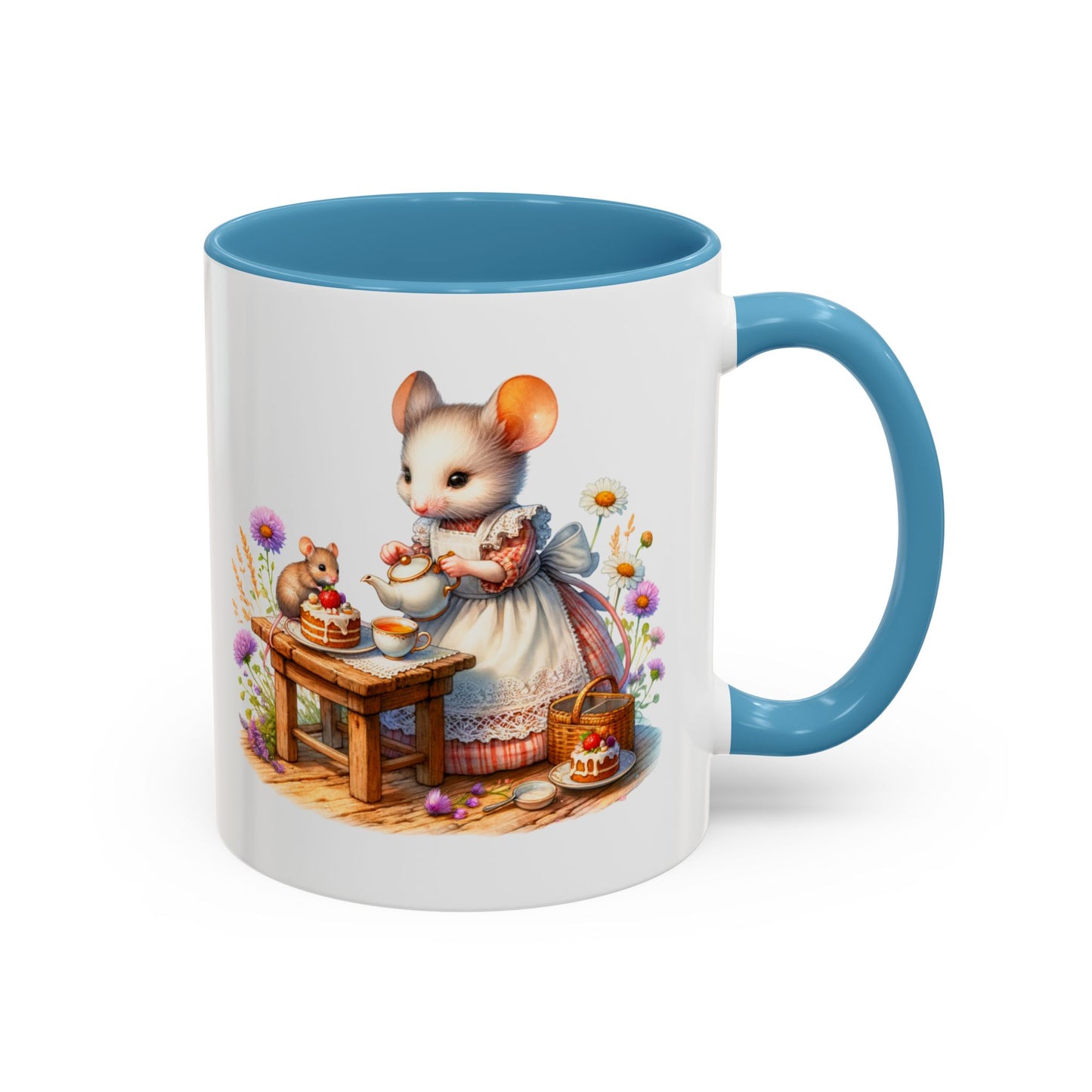 Adorable Mouse Kitchen Coffee Mug, Cute Animal Mug, Gift for Baking Lovers, Cozy Home Decor, Kitchenware, Tea Mug, Floral Design