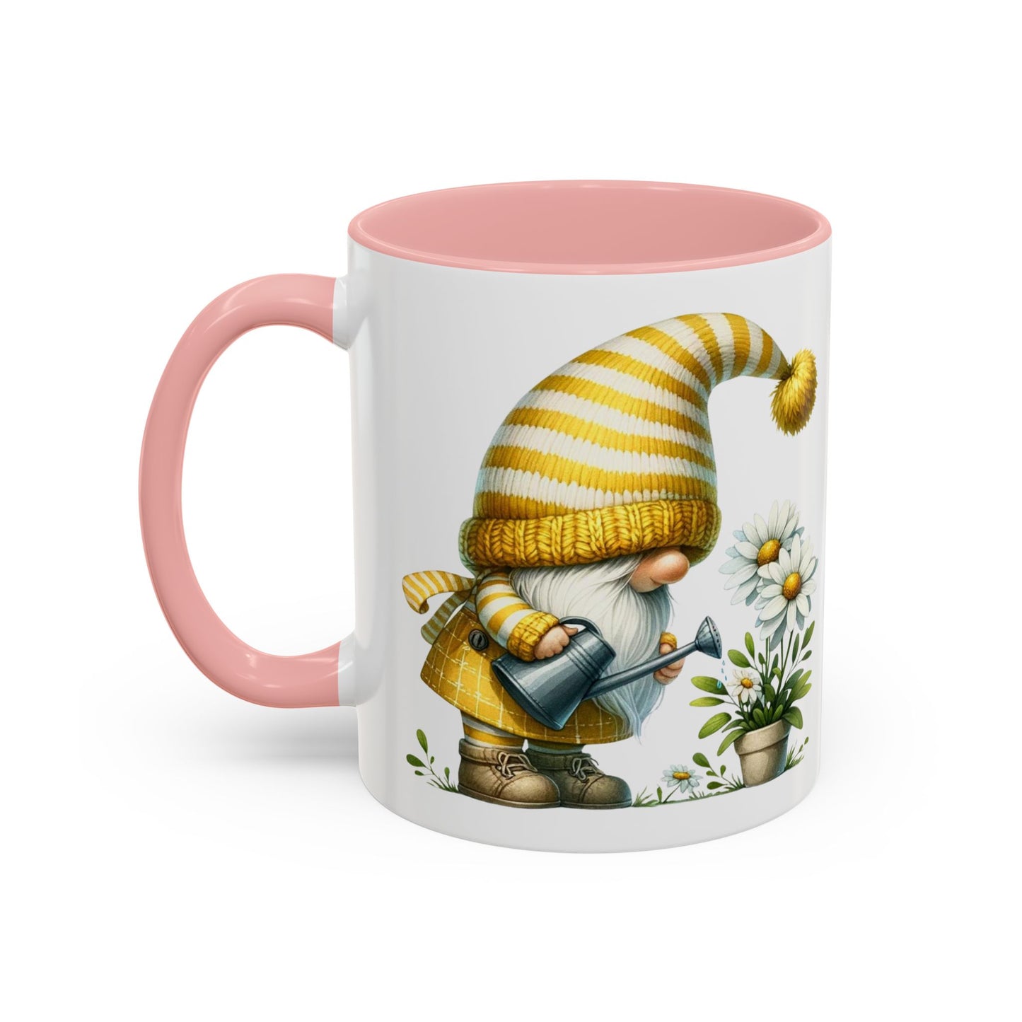 Charming Gnome Accent Coffee Mug, Cute Nature Decor, Garden Lover Gift, Springtime Coffee Cup, Whimsical Kitchenware