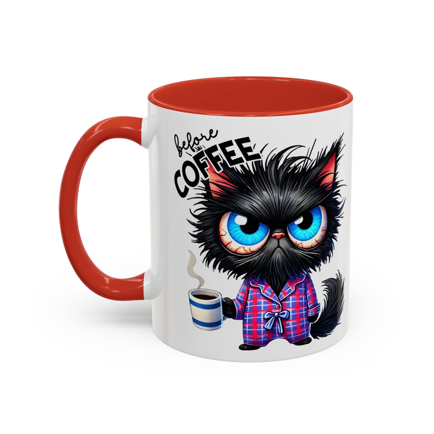 Whimsical Cat-Themed Coffee Mug, Fully Caffeinated, Gift for Cat Lovers, Fun Kitchen Decor, Birthday Gift, Unique Coffee Lover Mug