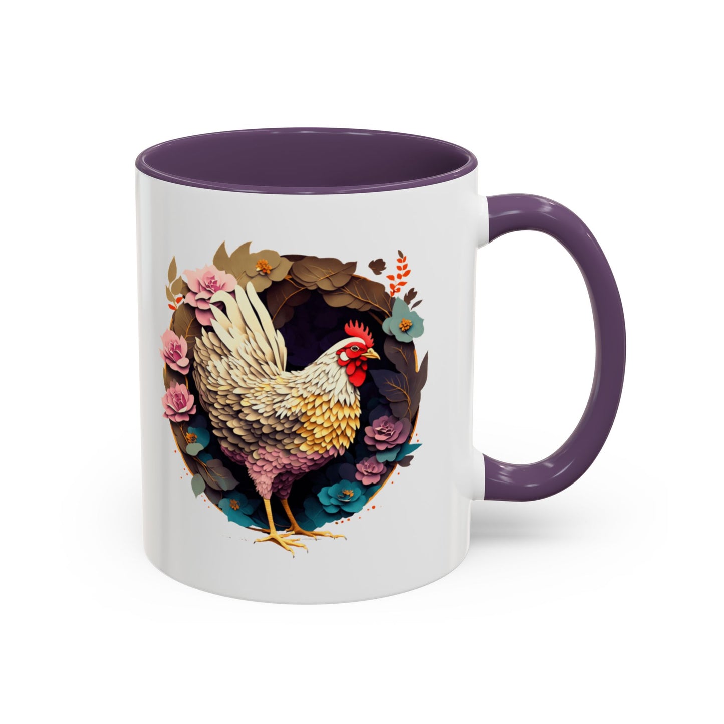 Charming Floral Chicken Coffee Mug - Perfect for Farmhouse Decor, Gift for Chicken Lovers, Tea, Hot Drinks, Home & Kitchen