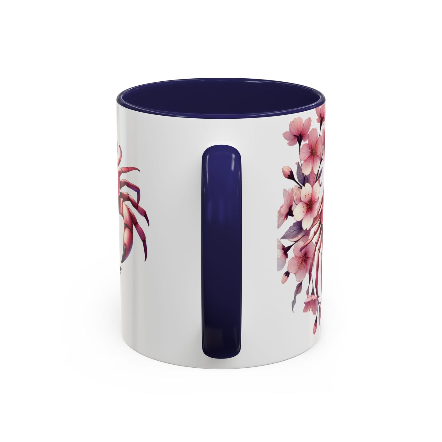 Artistic Crab & Cherry Blossom Mug - 11 & 15oz Accent Coffee Cup