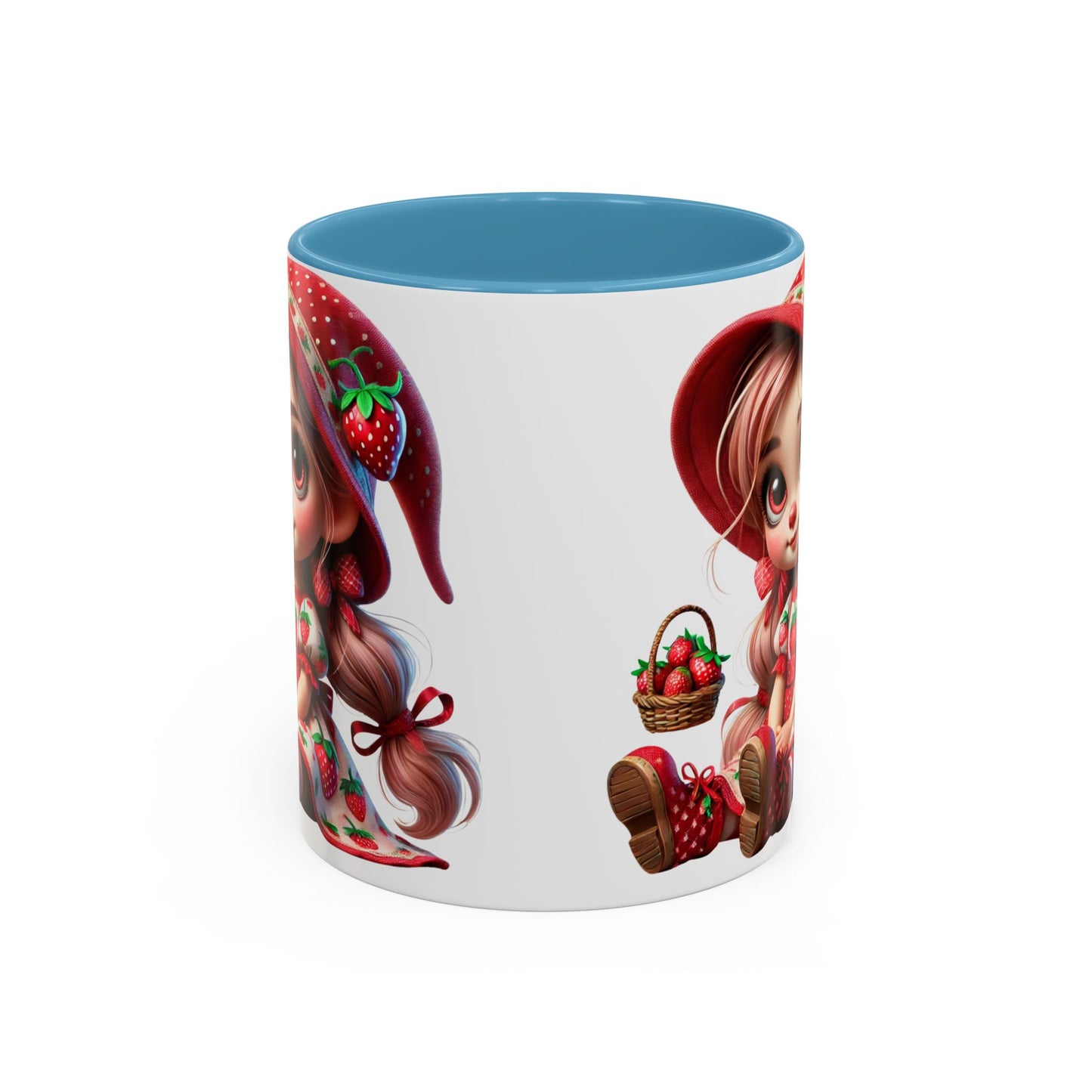 Cute Strawberry Girl Coffee Mug - 11 & 15 oz Accent Mugs for Tea Lovers