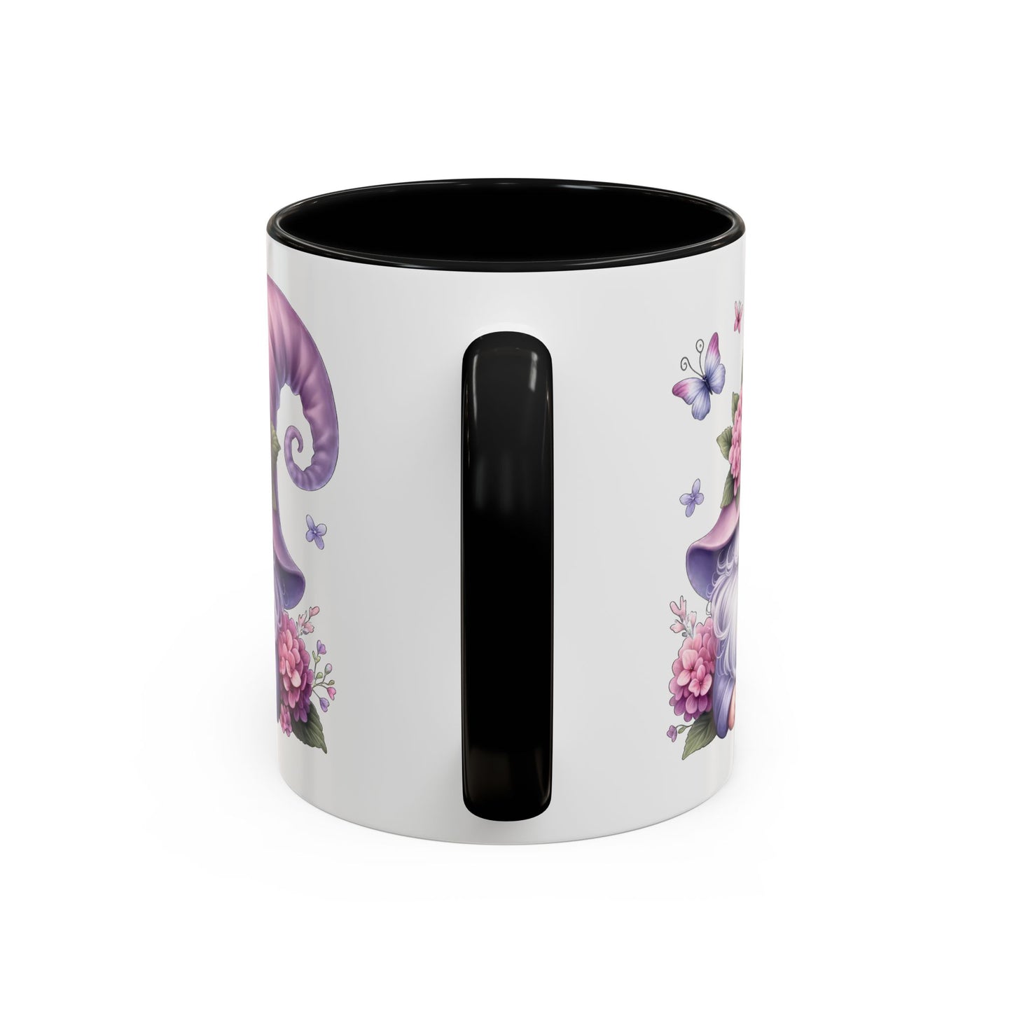 Gnome Floral Accent Coffee Mug, Cute Gnome Mug, Gift for Garden Lovers, Mother's Day Coffee Cup, Spring Decor, Personalized Mug