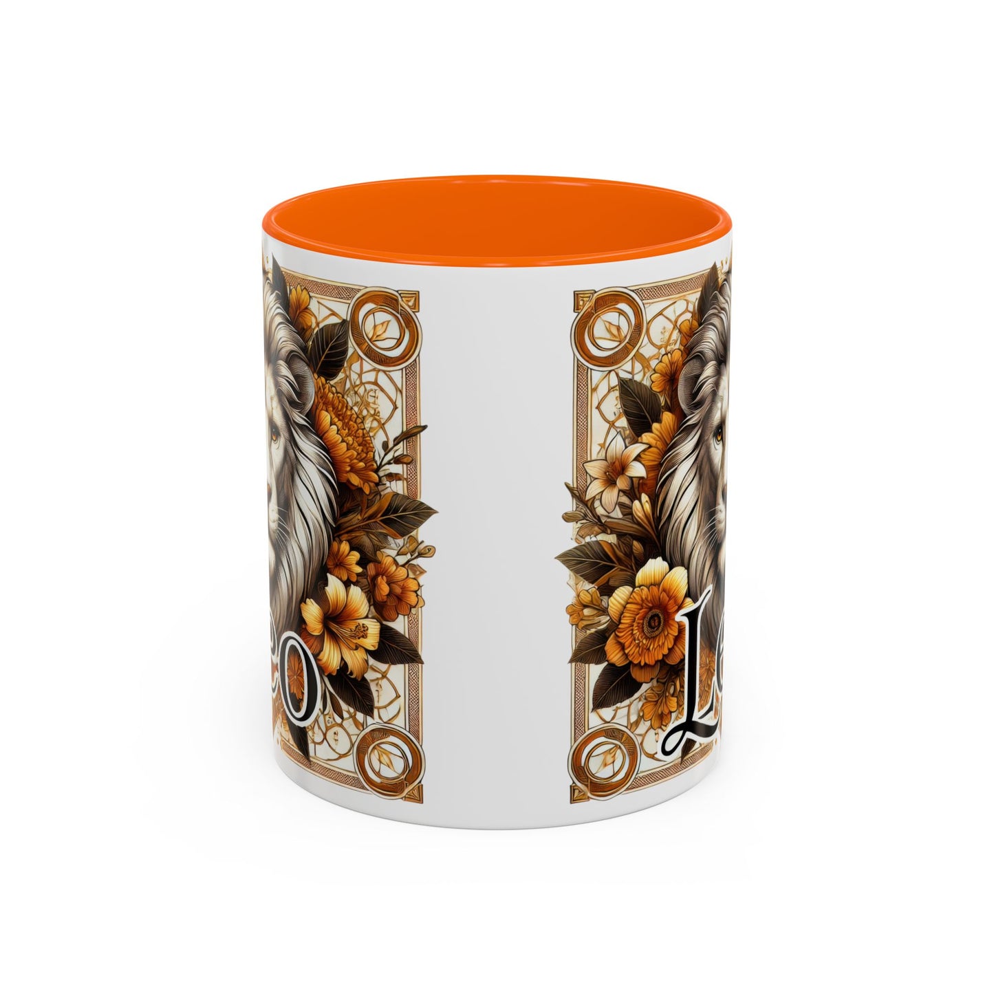 Leo Zodiac Accent Coffee Mug – Bold Floral Design for Astrology Lovers