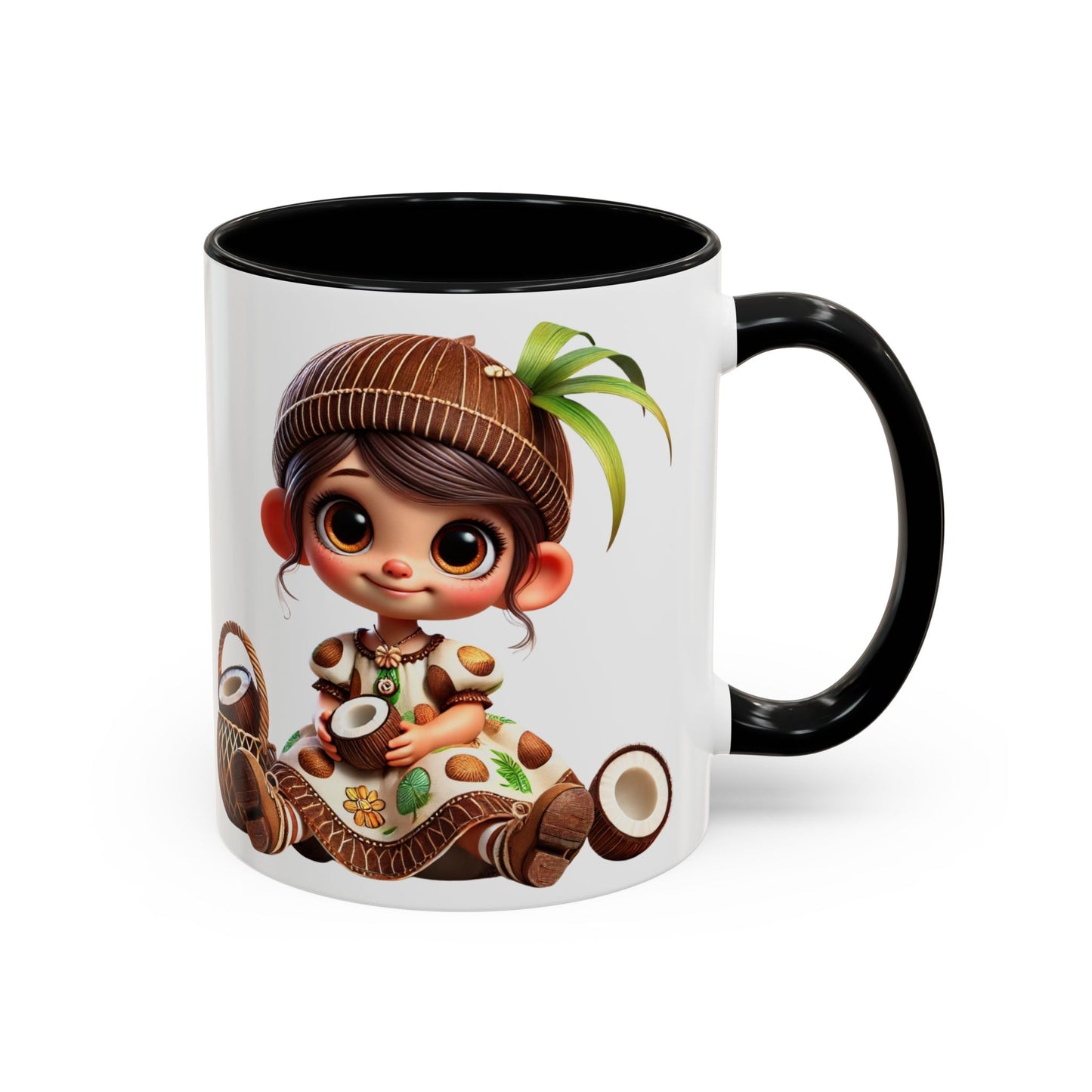 Whimsical Coconut Character Coffee Mug - 11oz & 15oz