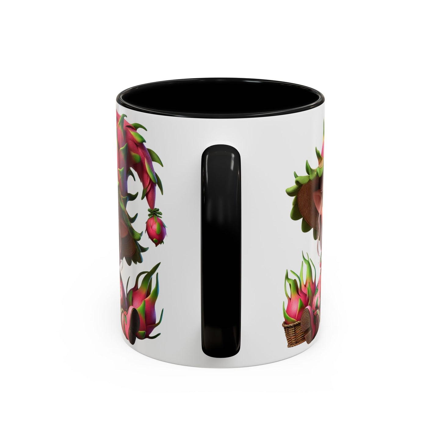 Whimsical Dragon Fruit Character Coffee Mug - Perfect for Plant Lovers & Fantasy Fans