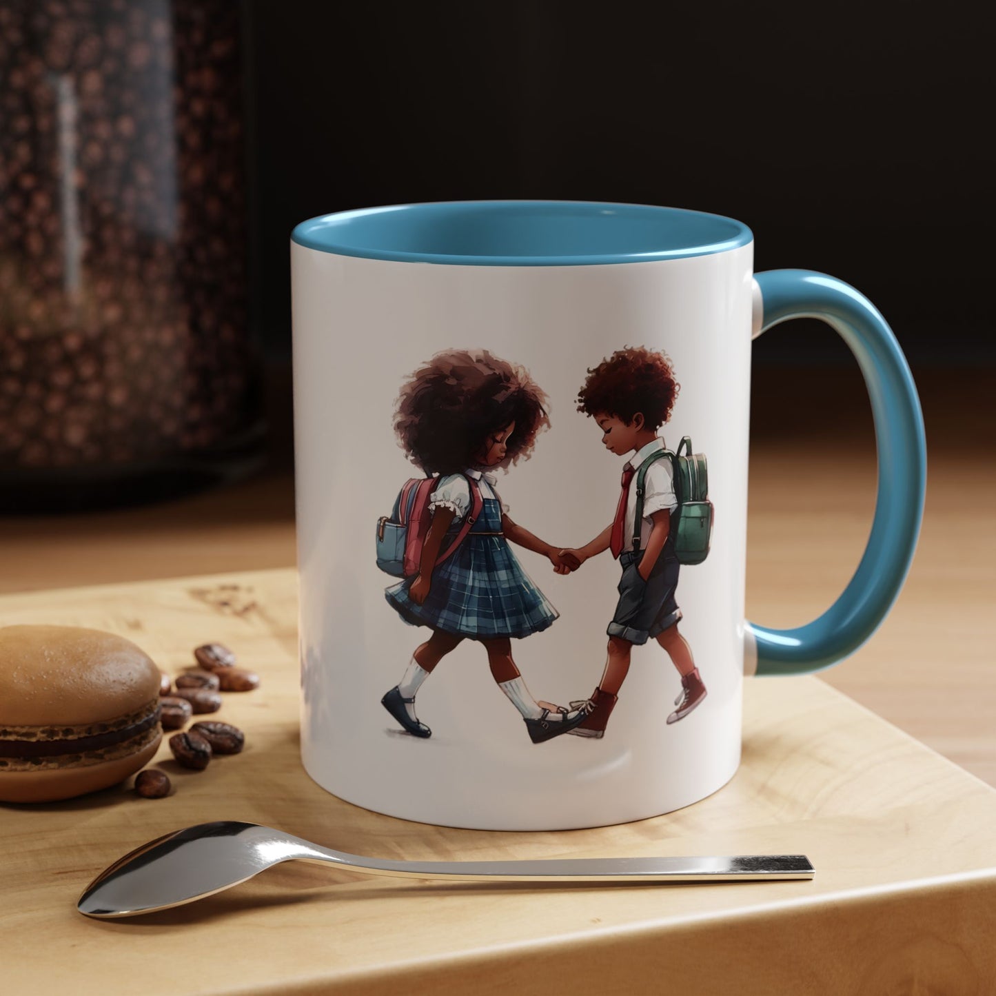Heartwarming Kids Friendship Coffee Mug, Cute Kid Artwork Mug, Back to School Gift, Family Gift, Coffee Lover Gift