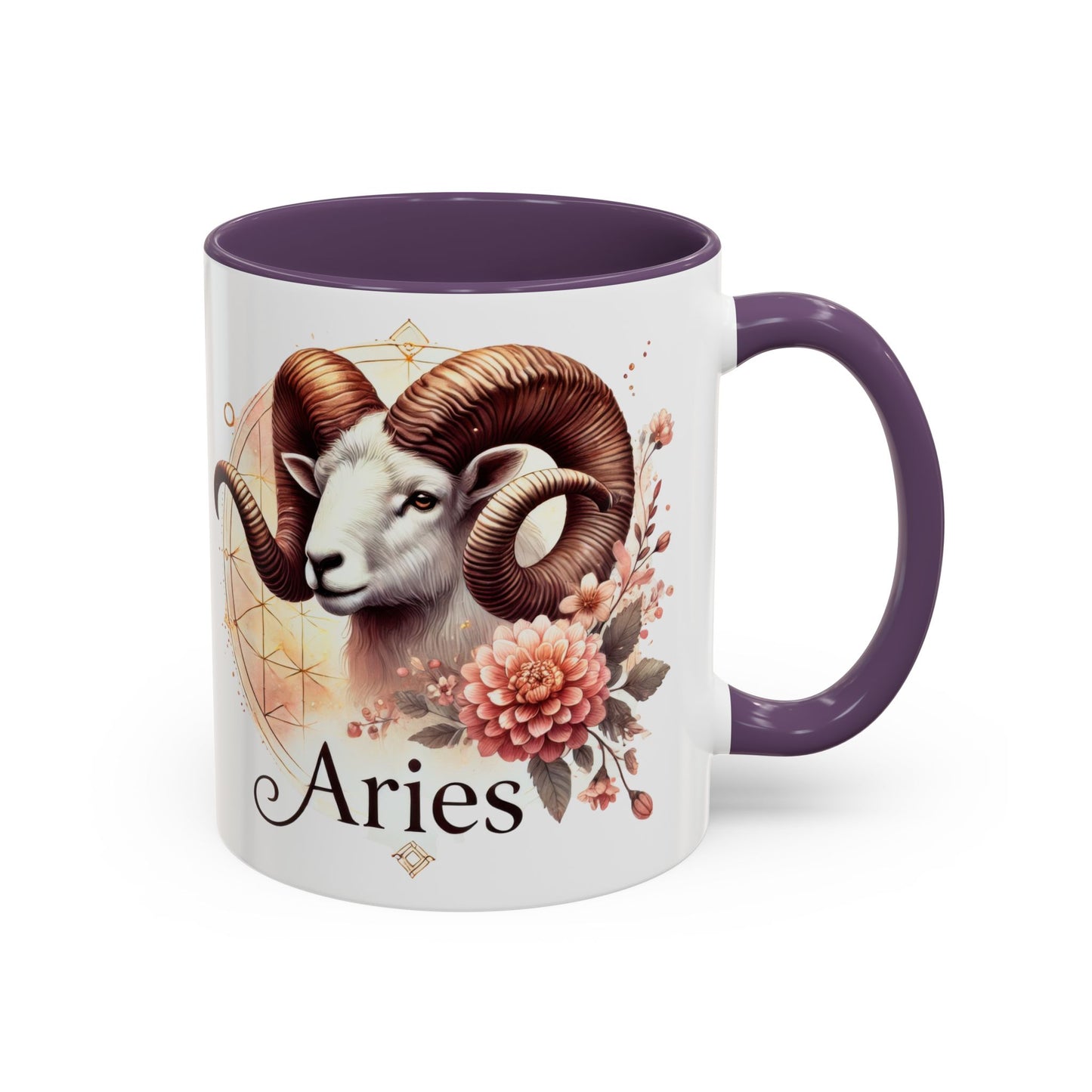 Aries Zodiac Coffee Mug - Astrological Floral Design - Perfect Gift for Astrology Lovers