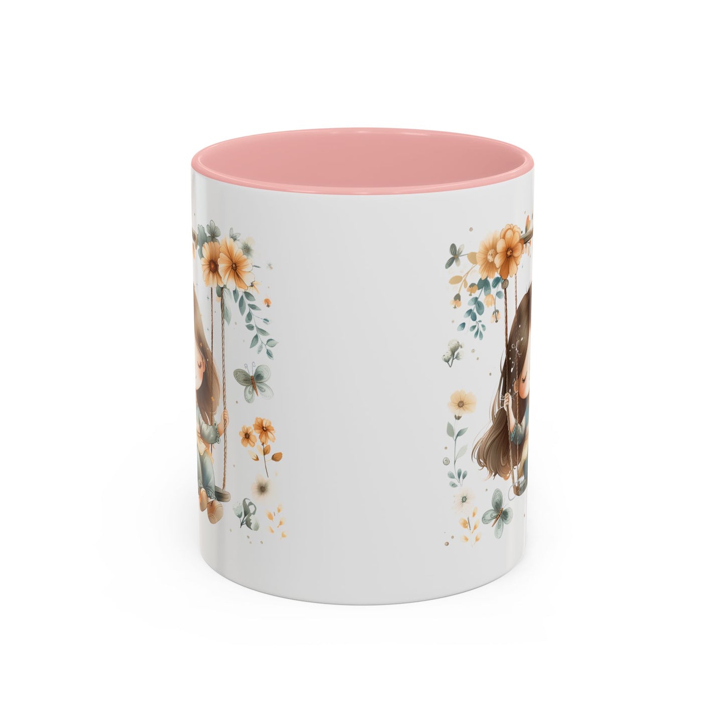 Whimsical Floral Swing Accent Coffee Mug, Cute Gift for Tea Lovers, Cozy Home Decor, Ideal for Birthdays, Mother’s Day, Girlfriend Gift