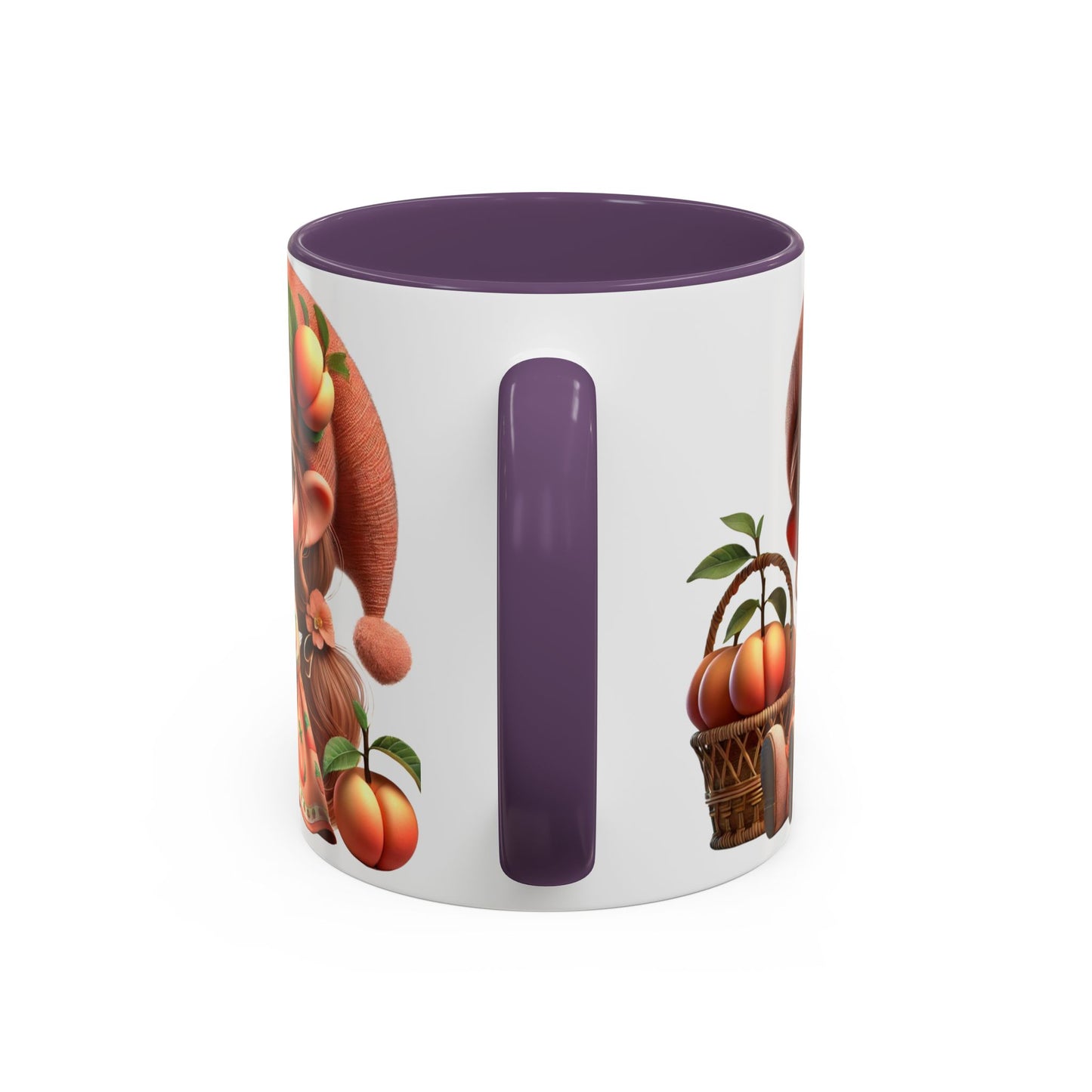 Cute Peach Character Accent Coffee Mug - Ideal for Cozy Mornings