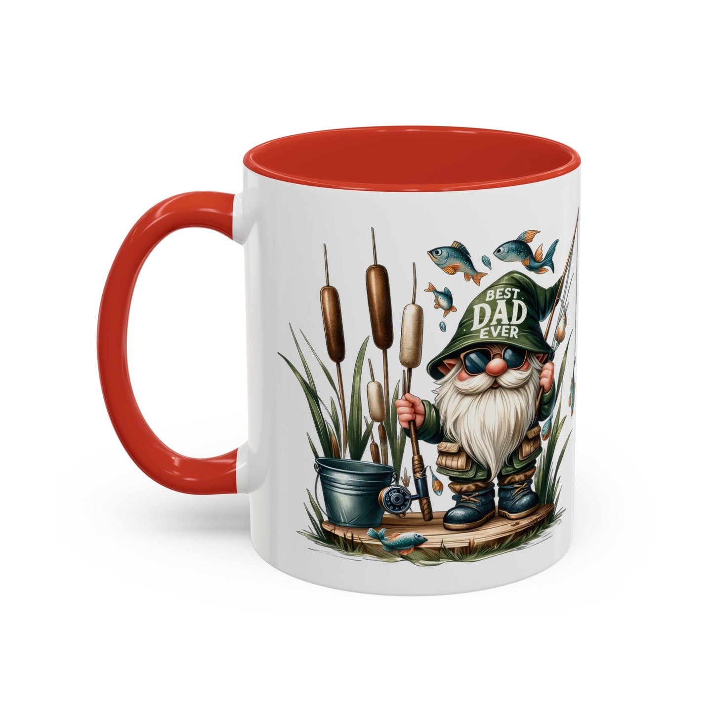 Fishing Gnome Coffee Mug, Best Dad Ever, Father's Day Gift, Dad's Mug, Gnome Decor, Outdoor Lover's Cup