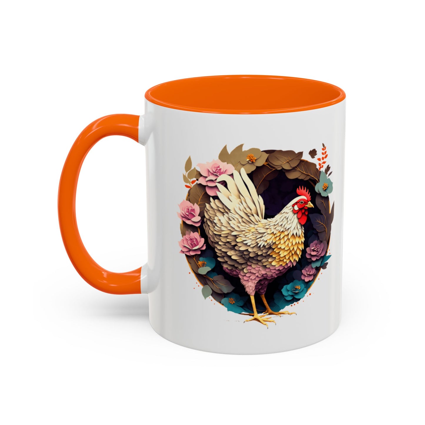 Charming Floral Chicken Coffee Mug - Perfect for Farmhouse Decor, Gift for Chicken Lovers, Tea, Hot Drinks, Home & Kitchen
