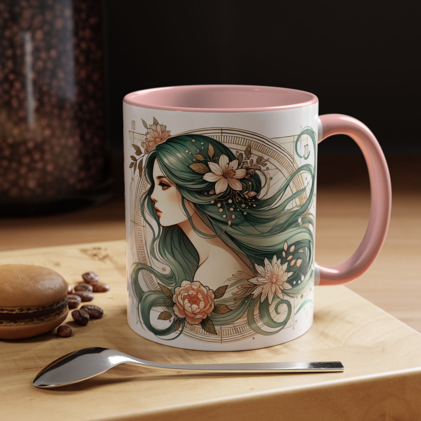 Elegant Floral Accent Coffee Mug - 11oz & 15oz