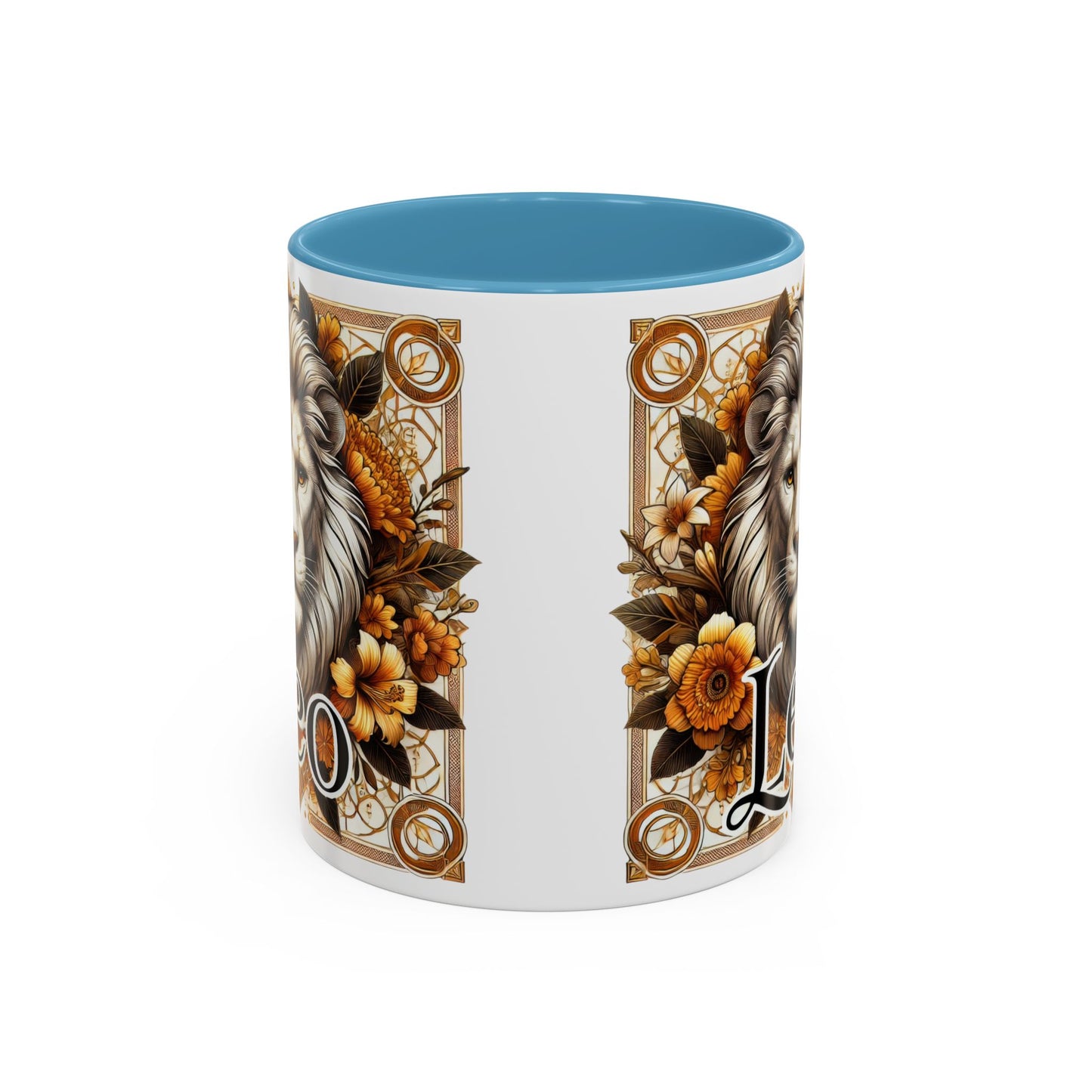 Leo Zodiac Accent Coffee Mug – Bold Floral Design for Astrology Lovers