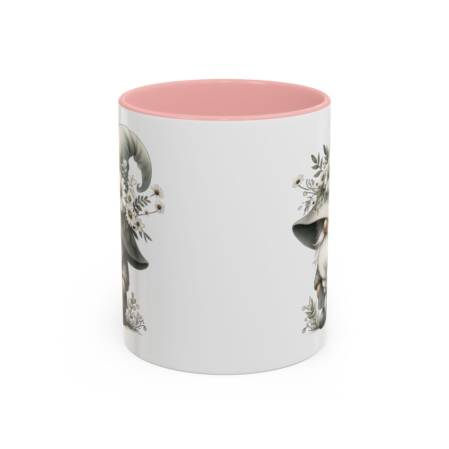 Whimsical Gnome Coffee Mug, Cute Floral Mug, Gift for Garden Lovers, Accent Mug for Coffee, Tea, and Hot Cocoa