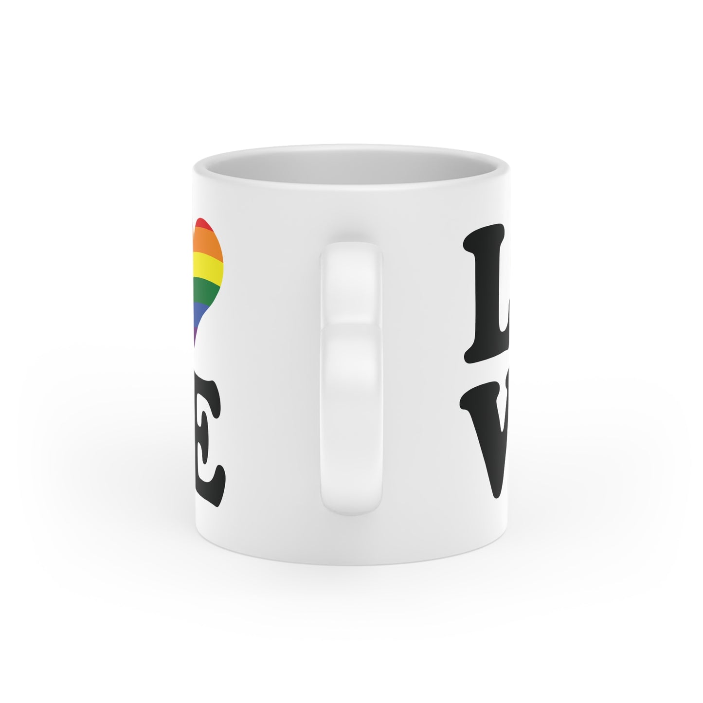 Rainbow Love Heart-Shaped Mug - Perfect for Pride and Everyday Coffee Enthusiasts